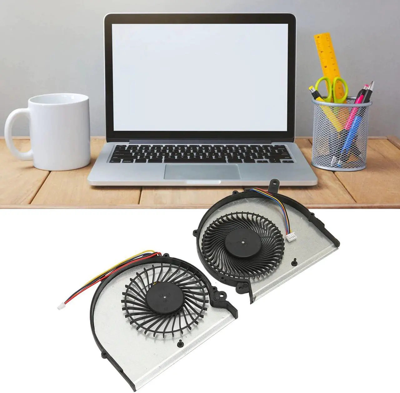 Alt view image 4 of 5 - Replacement CPU Cooling Fan Compatible for for GIGABYTE, for AERO 15, for 15X, for AERO 14, for GIGABYTE RP64W, for RP65W, Laptop Cooling Fan 4 Pin Computer Accessories(CPU and GPU Fan)
