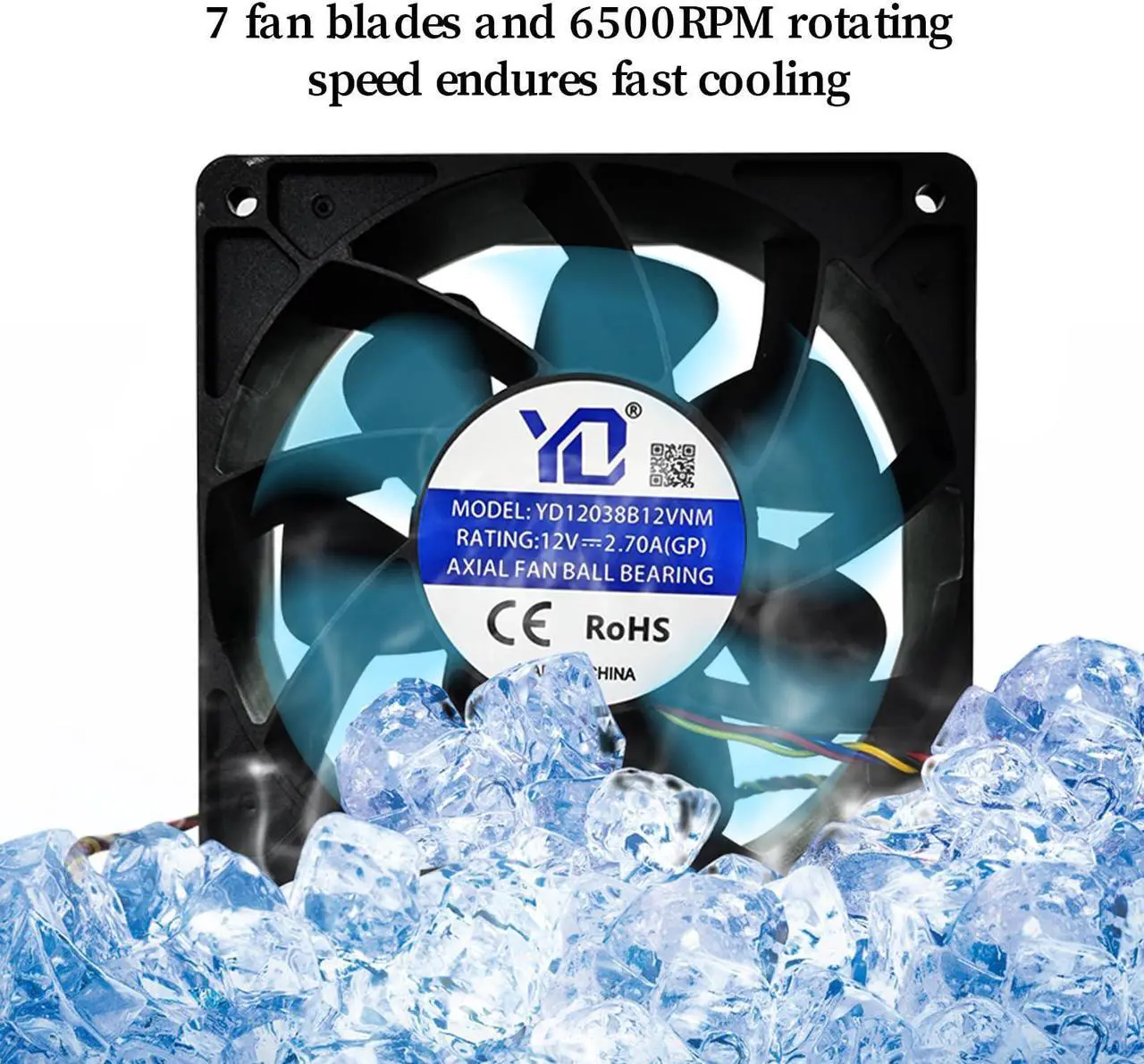 Alt view image 3 of 5 - Mining Fan for Antminer S19/S17+/T17/S9/S19J Miner Mining Machine, Ball Bearings 6000RPM High Speed Replacement Miner Cooling Fan,120x38mm, 4Pin, DC12V, 2.7A - 2 PACK