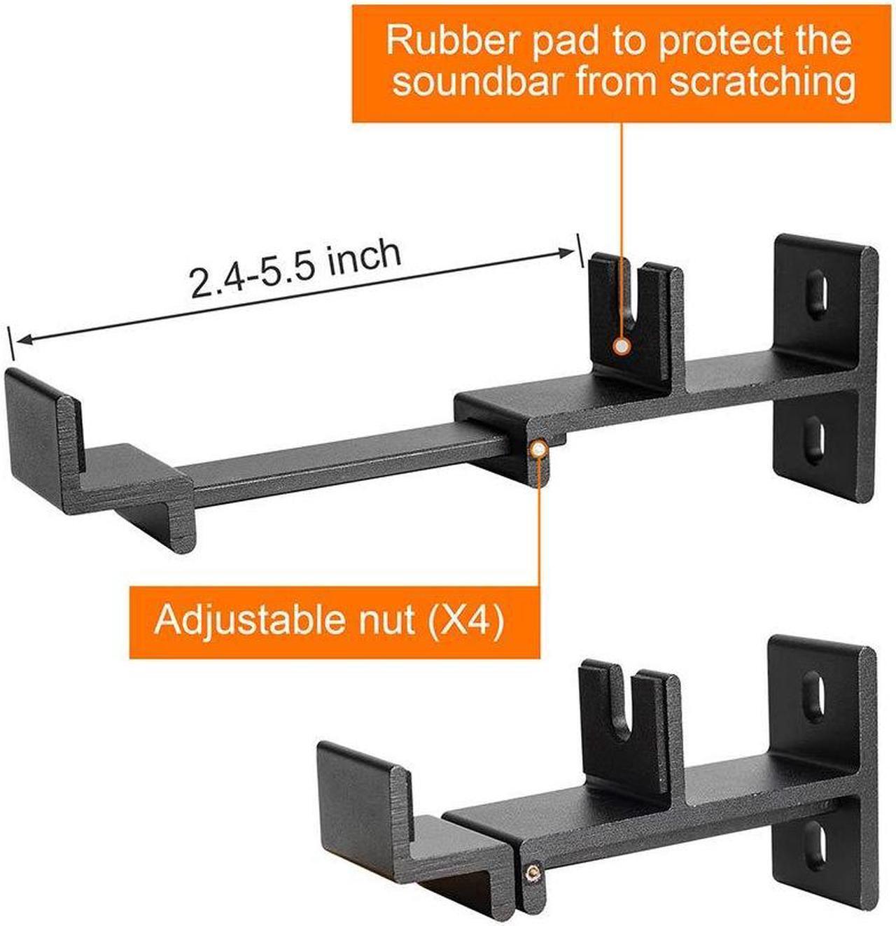 Alt view image 4 of 5 - Excel Life Adjustable Soundbar Wall Mount, Universal Sound Bar Bracket for Mounting Under TV, Compatible with SONOS Samsung LG VIZIO Bose ROKU Soundbar, Black