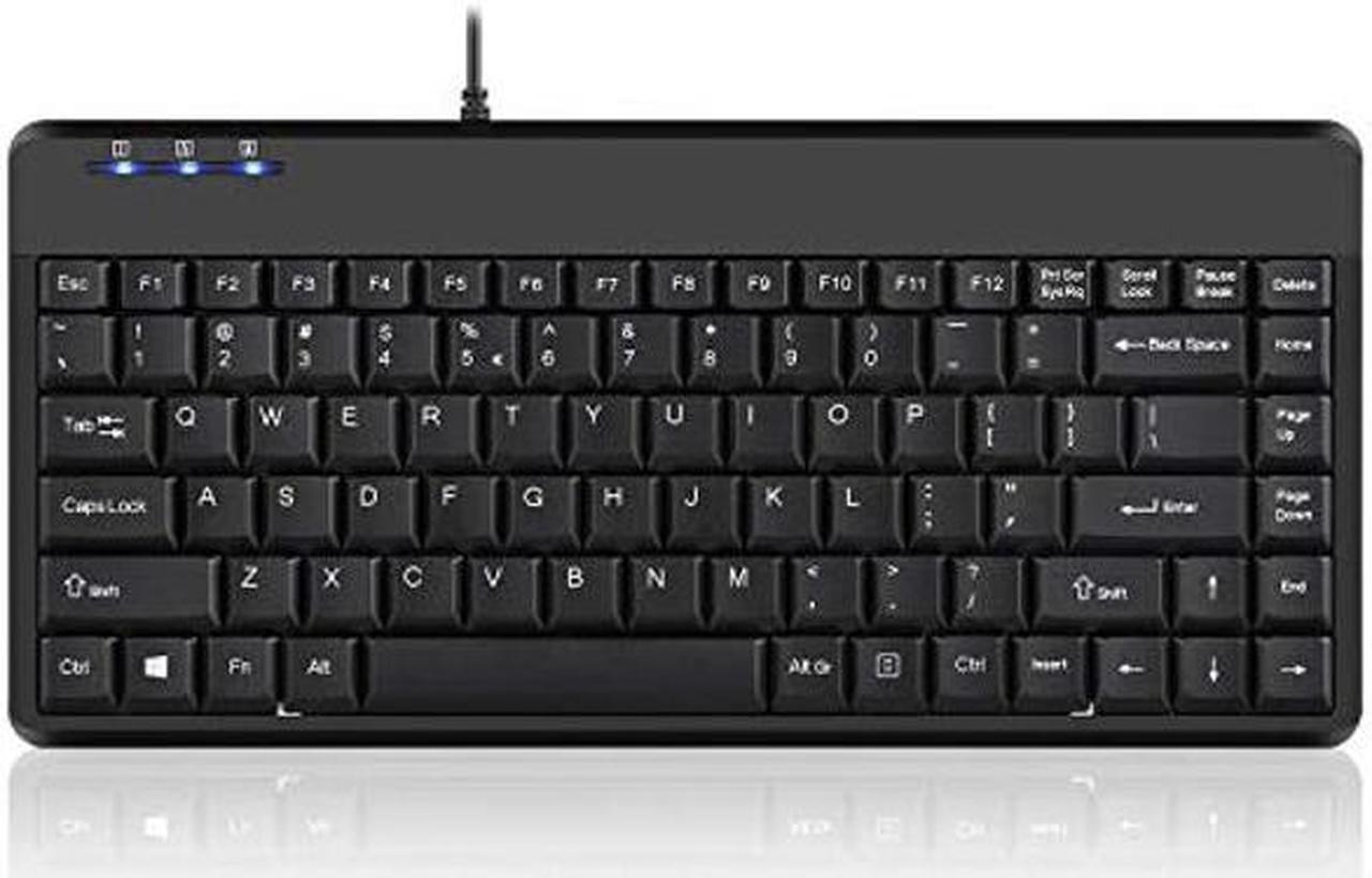 Main image of Perixx PERIBOARD-409H Wired USB Mini Keyboard with 2 USB Hubs, Black, US English Layout