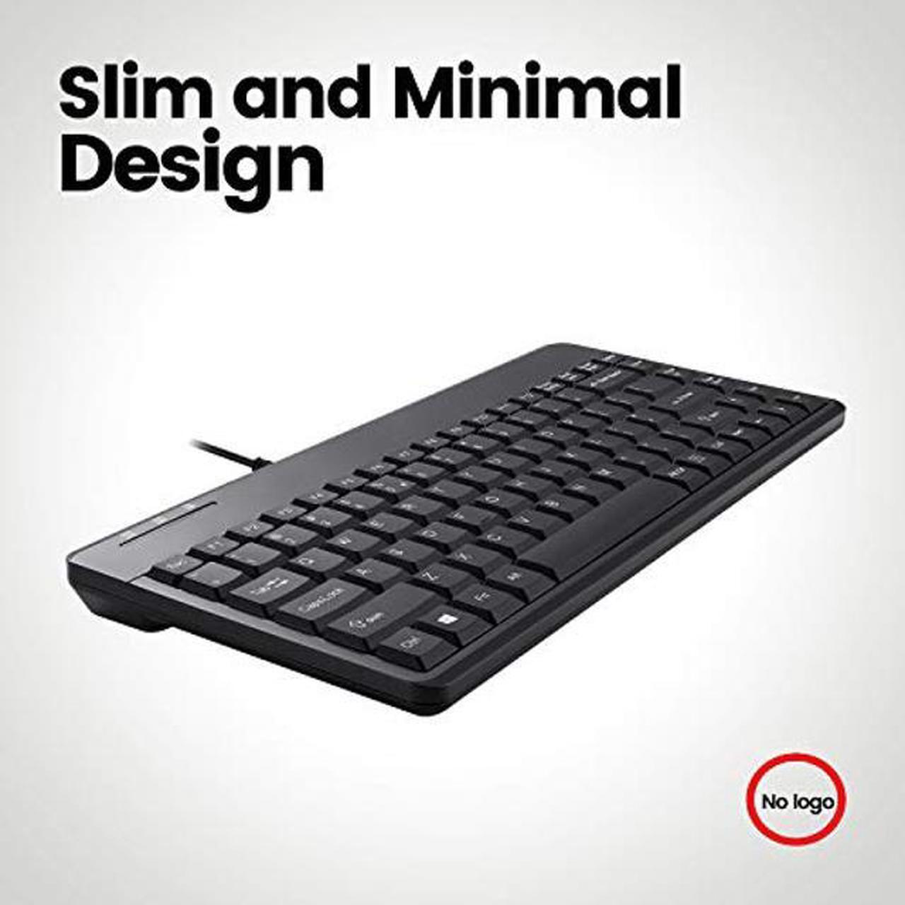Alt view image 5 of 5 - Perixx PERIBOARD-409H Wired USB Mini Keyboard with 2 USB Hubs, Black, US English Layout