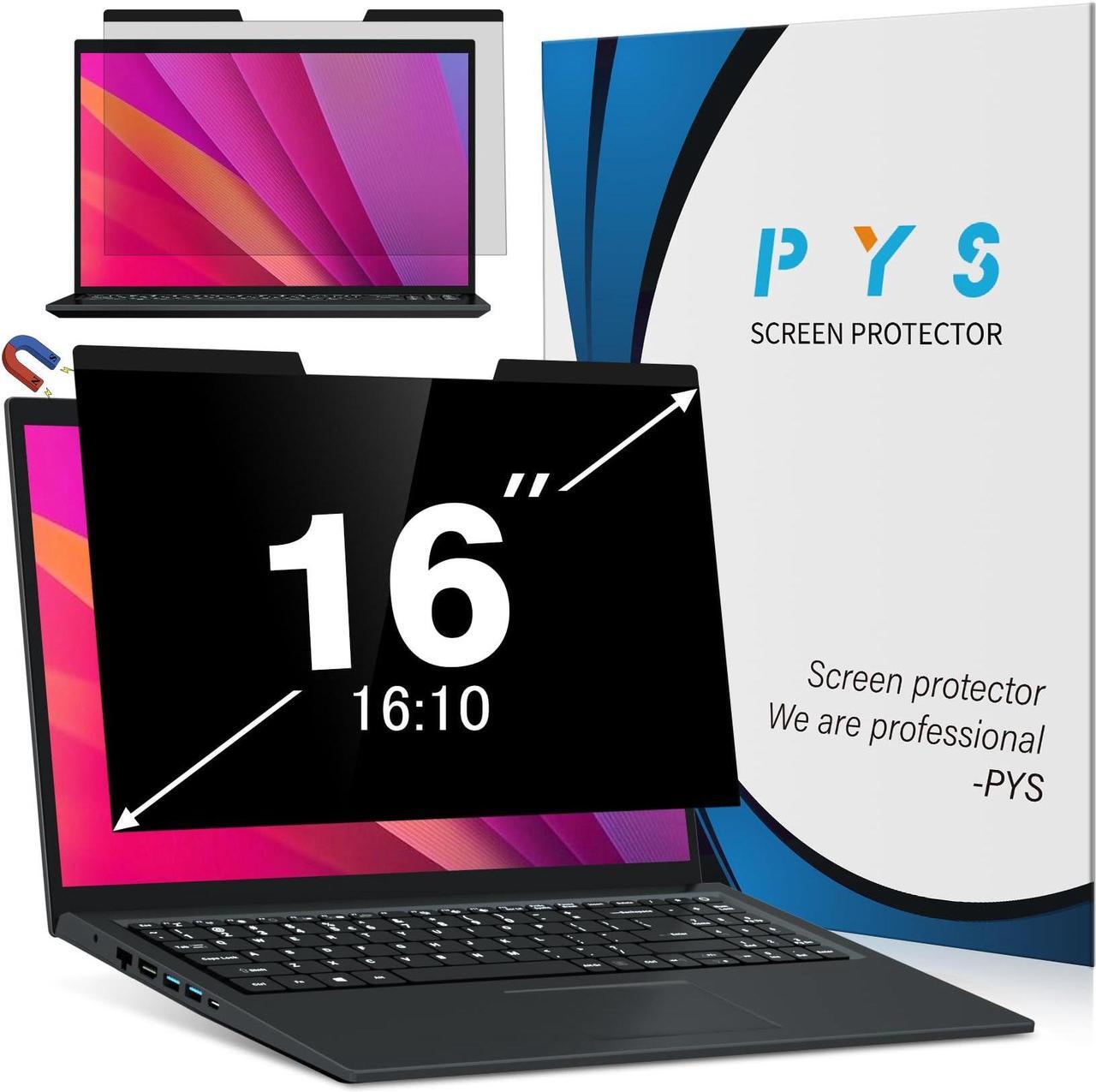 Main image of PYS Magnetic Laptop Privacy Screen 16 Inch 16:10 Ratio - Computer Monitor Screen Privacy Shield, Anti-Glare Blue Light Filter, Detachable Privacy Screen Protector for Lenovo Thinkpad, Hp Envy, Dell