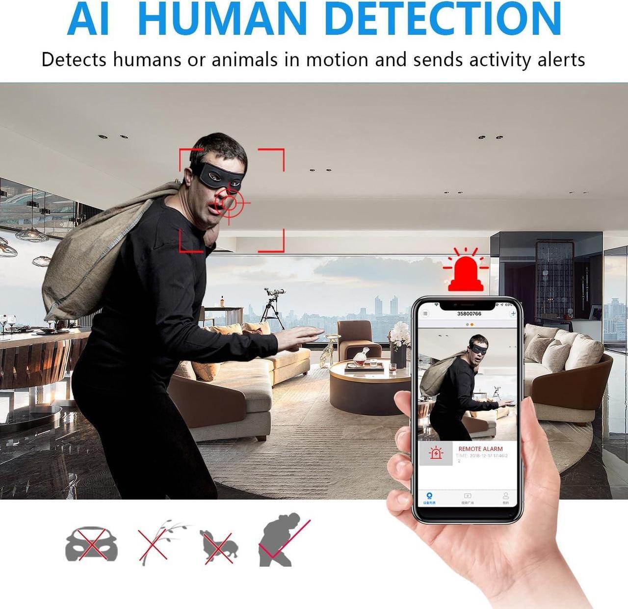 Alt view image 4 of 5 - Smallest Wireless WiFi Camera,HD1080P WiFi Security Camera,Portable Small Vdeo Surveillance,Baby Monitor with Night Vision,Motion Detection,Cloud Storage,Remote Viewing for Security with iOS Android