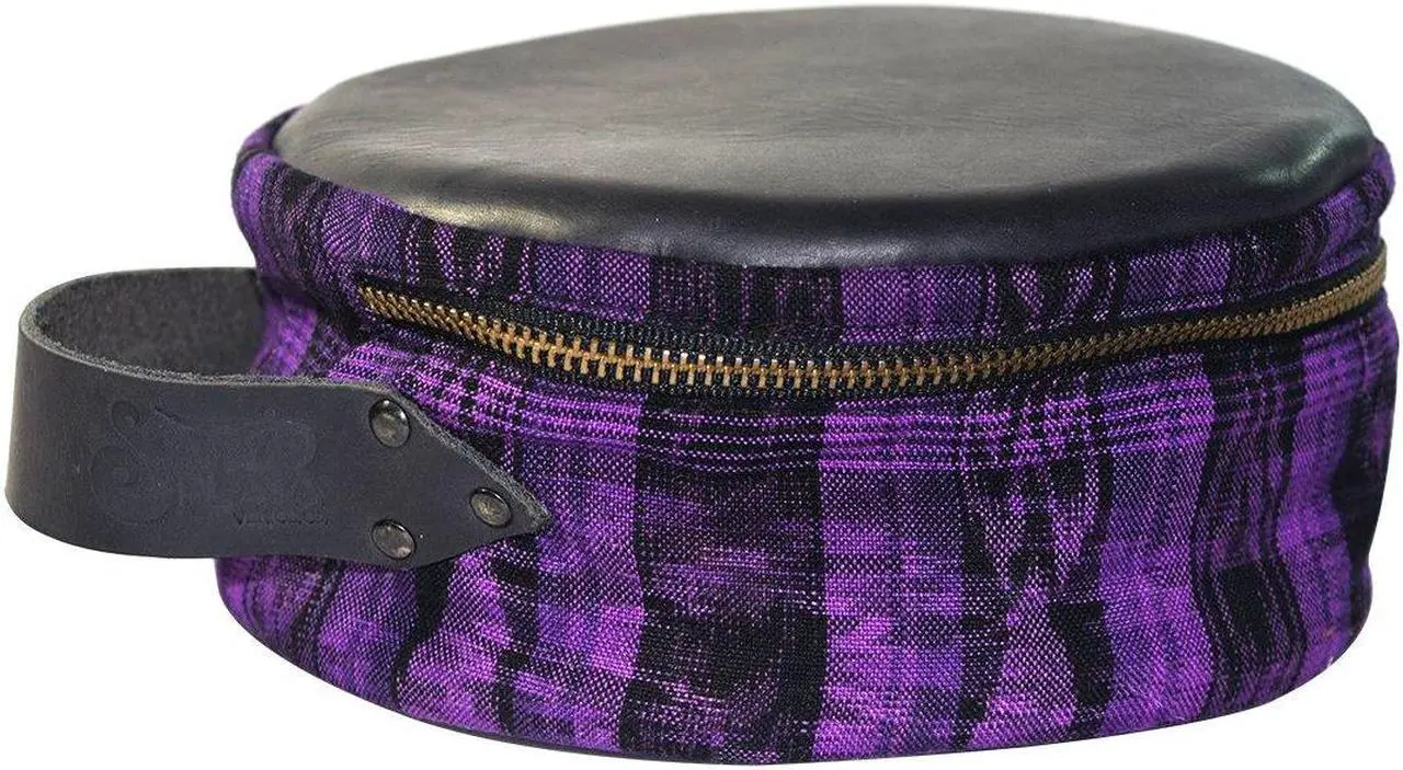 Alt view image 4 of 4 - Headphone Case by Santa Playa, Portable Carry Storage Bag in Native Típico Design w/Leather Accents Offering Protection & Style :: Tropical Orchid