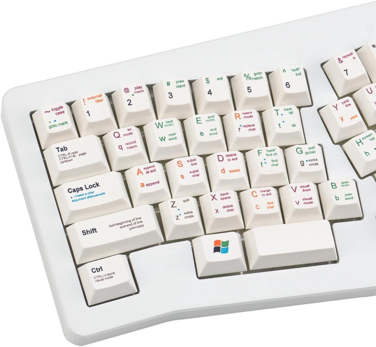 Main image of 139 Keys Keycap White, PBT Keycaps Retro Keycaps, Multi-Colored Dye Sub Keycaps, Cherry Profile Keycaps for 61/64/68/75/84/87/96/980/100/104/108 ANSI/ISO Mechanical Keyboard