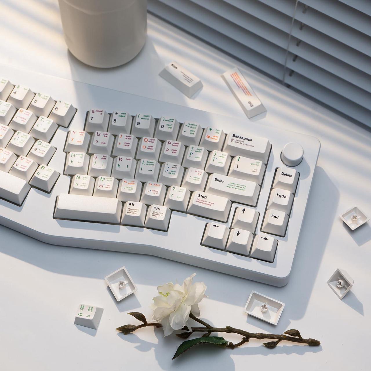 Alt view image 5 of 5 - 139 Keys Keycap White, PBT Keycaps Retro Keycaps, Multi-Colored Dye Sub Keycaps, Cherry Profile Keycaps for 61/64/68/75/84/87/96/980/100/104/108 ANSI/ISO Mechanical Keyboard