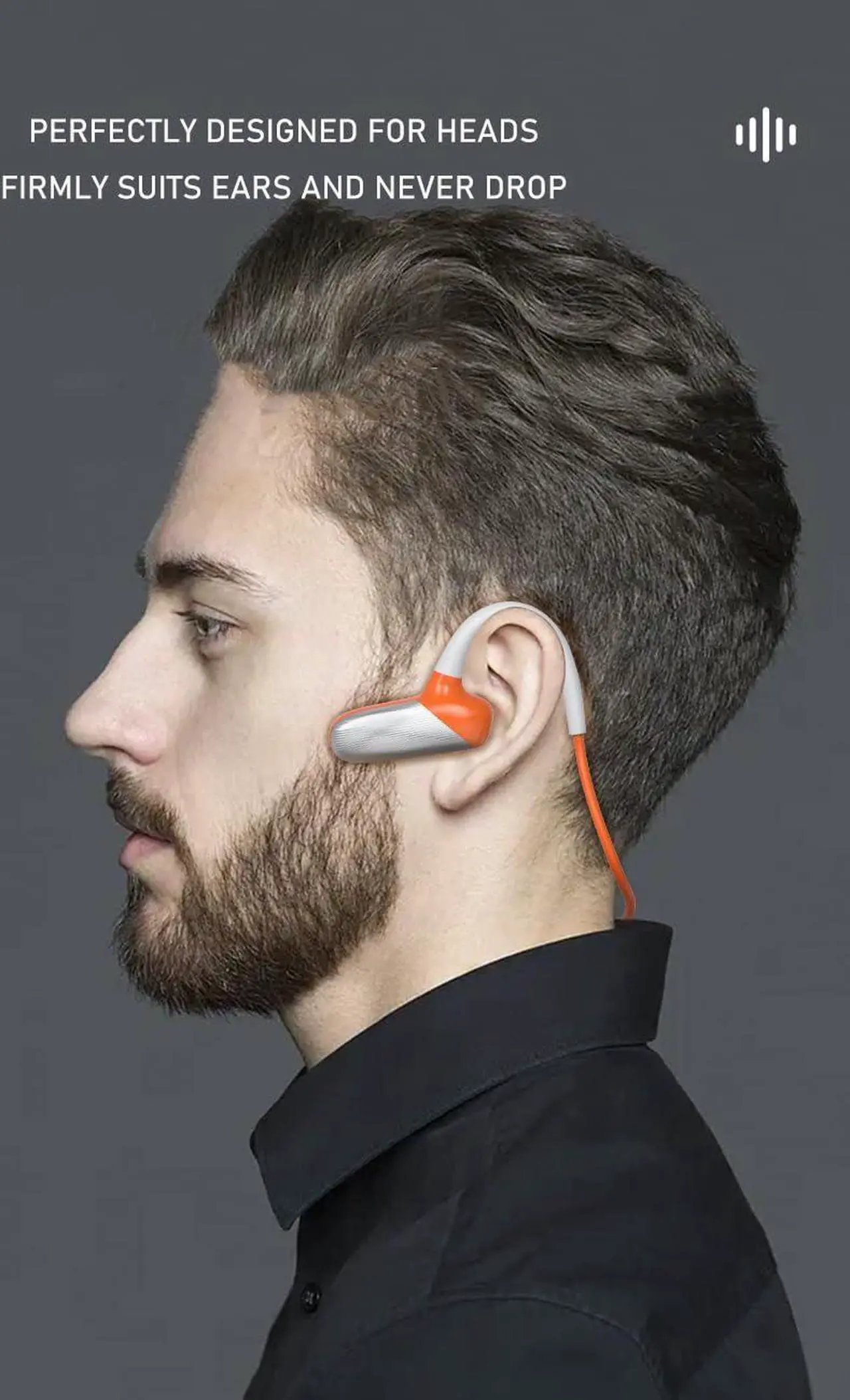Alt view image 4 of 5 - Bone Conduction Headphones Wireless Headphones Bluetooth 5.3 Open Ear Headphones 8H Playtime Sports Earphones, IPX6 Waterproof Headset for Running,Cycling, Hiking, Driving (Black)