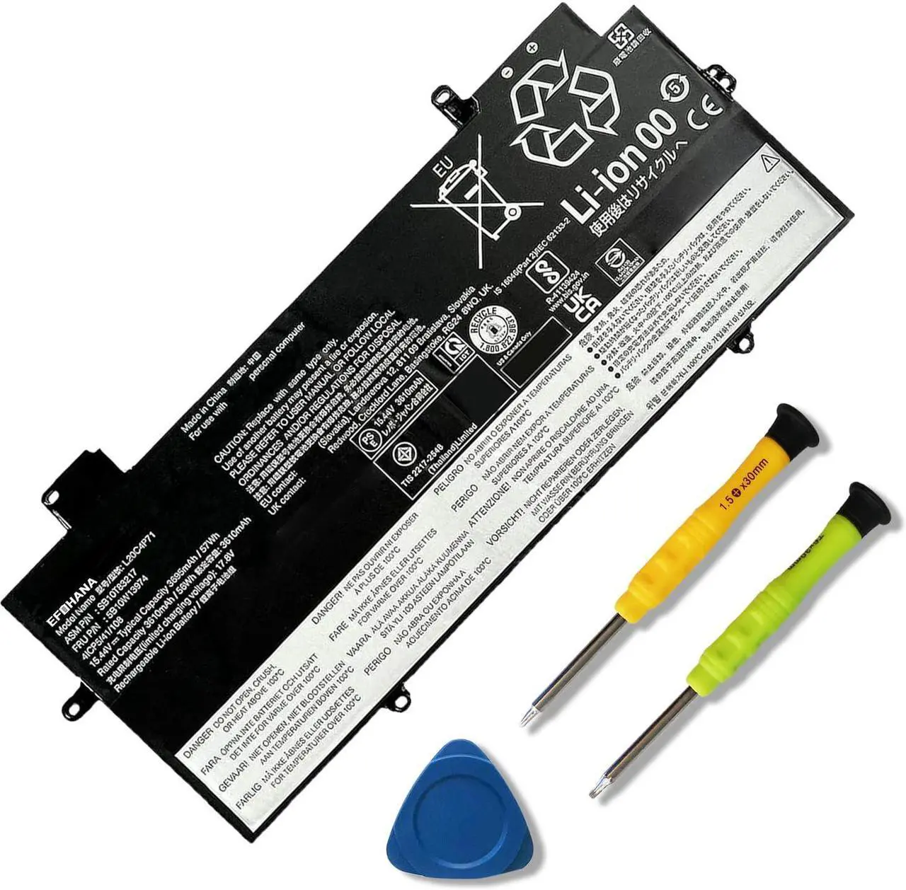Main image of L20C4P71 SB10T83217 5B10W13974 L20D4P71 L20L4P71 Laptop Battery Replacement for Lenovo ThinkPad X1 Carbon 9th 10th 11th Gen 10th Gen X1 Yoga 6th 7th Gen 2021 Series L20M4P71 L20D4P71 SB10T83216