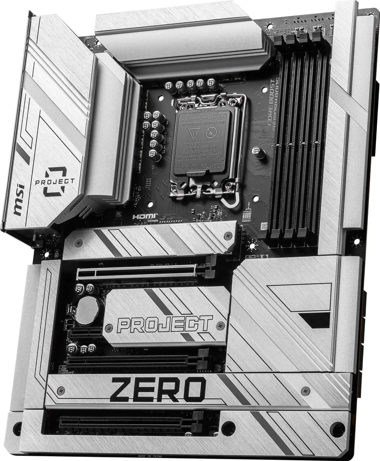 Alt view image 3 of 5 - MSI Z790 Project Zero Gaming Motherboard (Support 14th/13th/12th Gen Intel Processors, LGA 1700, DDR5, PCIe 5.0, M.2 Slots, 2.5Gbps LAN, USB 3.2 Gen2, HDMI/DP, Wi-Fi 7, Bluetooth 5.4, ATX)