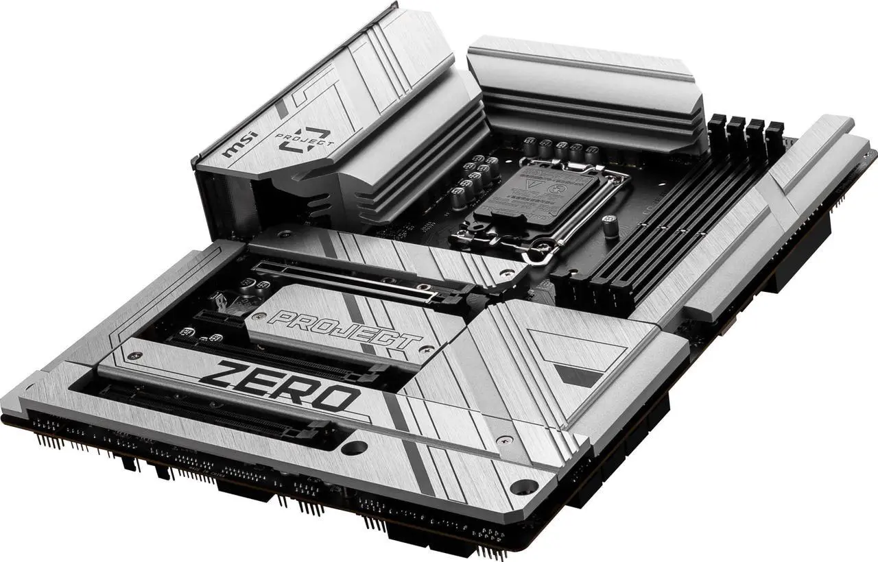 Alt view image 4 of 5 - MSI Z790 Project Zero Gaming Motherboard (Support 14th/13th/12th Gen Intel Processors, LGA 1700, DDR5, PCIe 5.0, M.2 Slots, 2.5Gbps LAN, USB 3.2 Gen2, HDMI/DP, Wi-Fi 7, Bluetooth 5.4, ATX)
