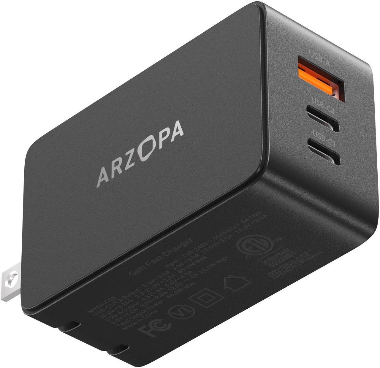 Alt view image 3 of 5 - ARZOPA 16.1" Portable Monitor with Built-in Stand and 65W 3 Ports USB Fast Charger Bundle