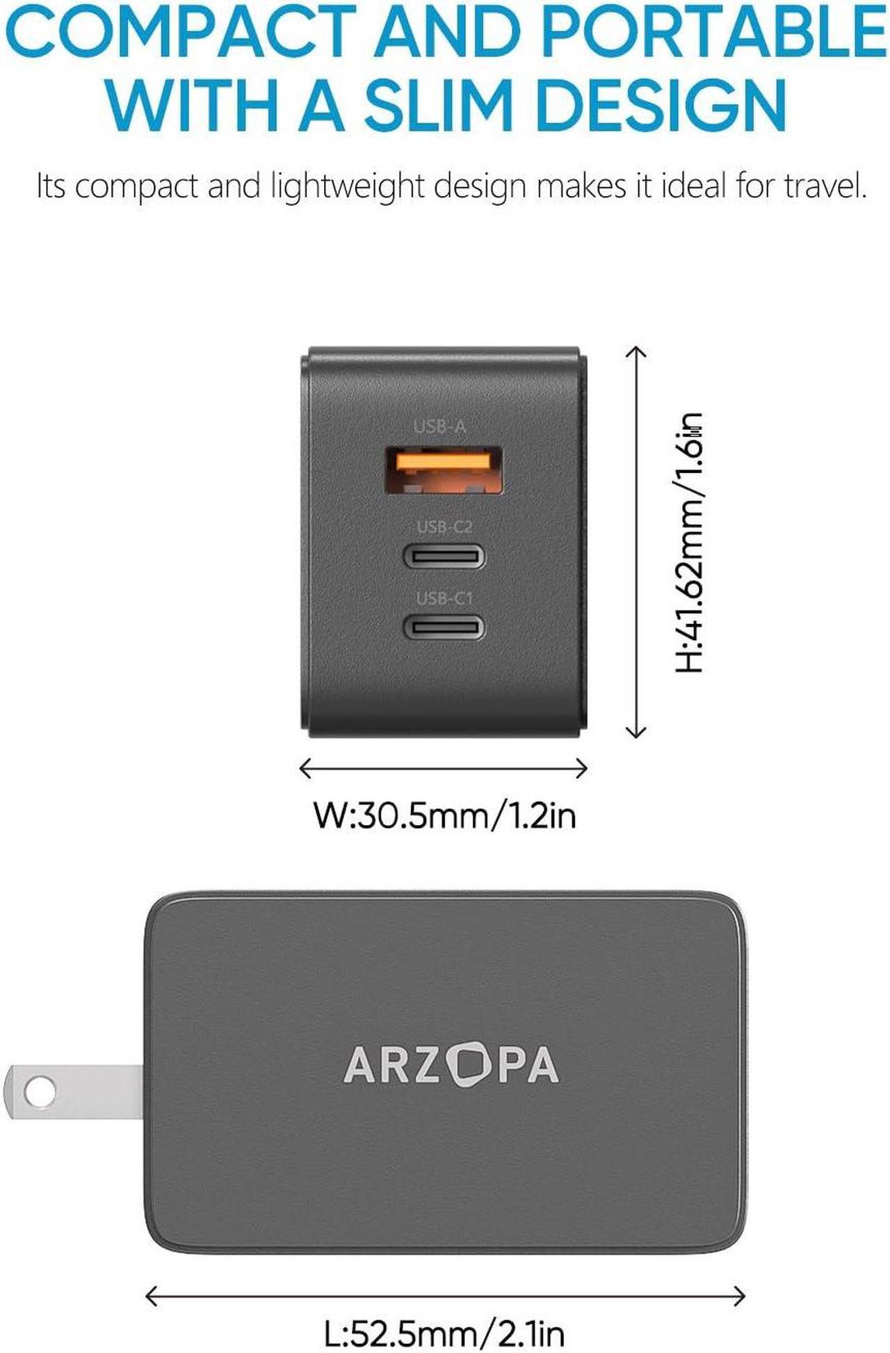 Alt view image 5 of 5 - ARZOPA 16.1" Portable Monitor with Built-in Stand and 65W 3 Ports USB Fast Charger Bundle