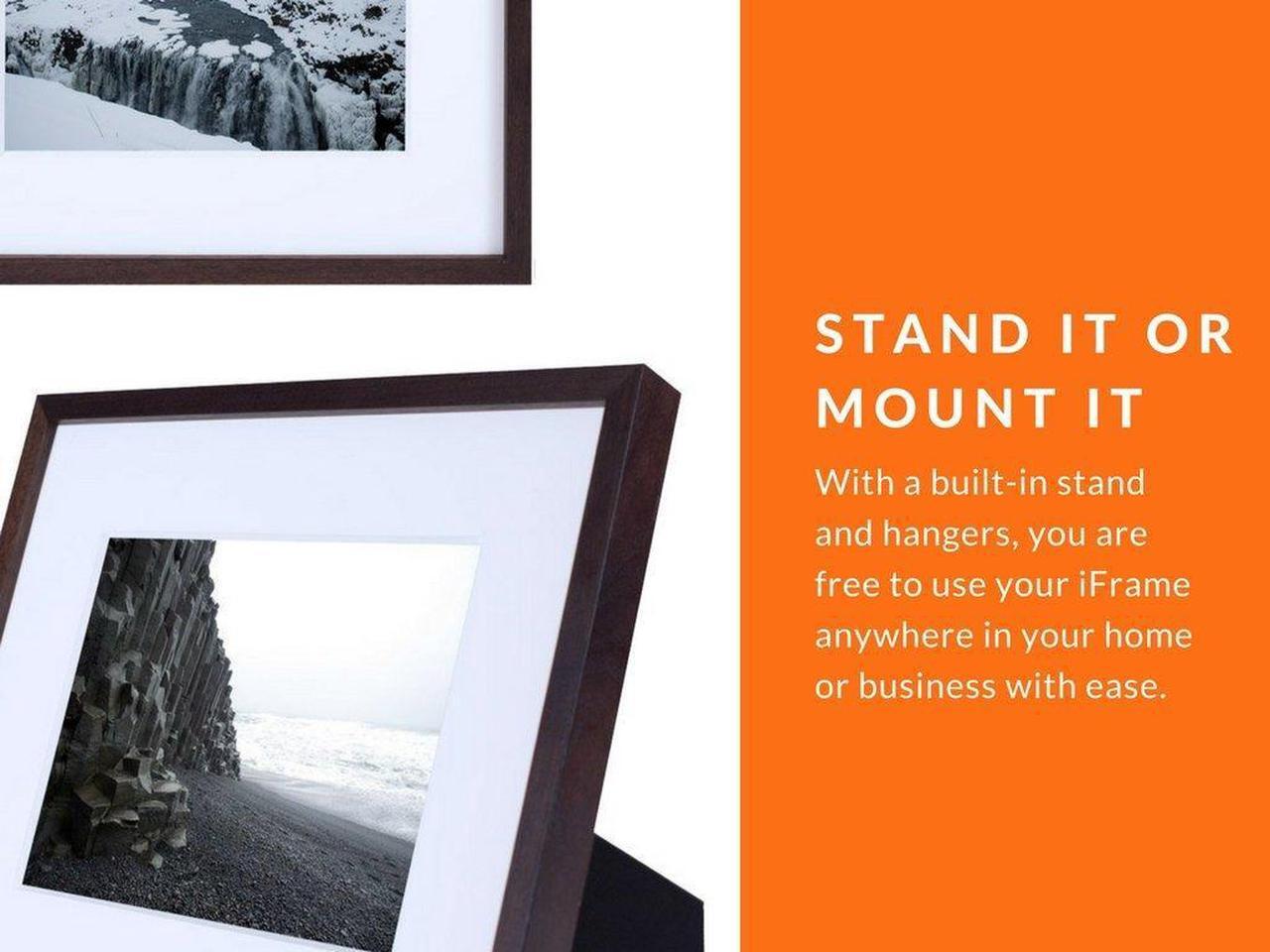 Alt view image 5 of 5 - Iframe iPad Frame | Turn Your iPad Into A Beautiful Interactive Digital Picture Frame | Perfect at Home Or Work | Includes Table Stand and Wall Mount for All 9.7" iPads-Black
