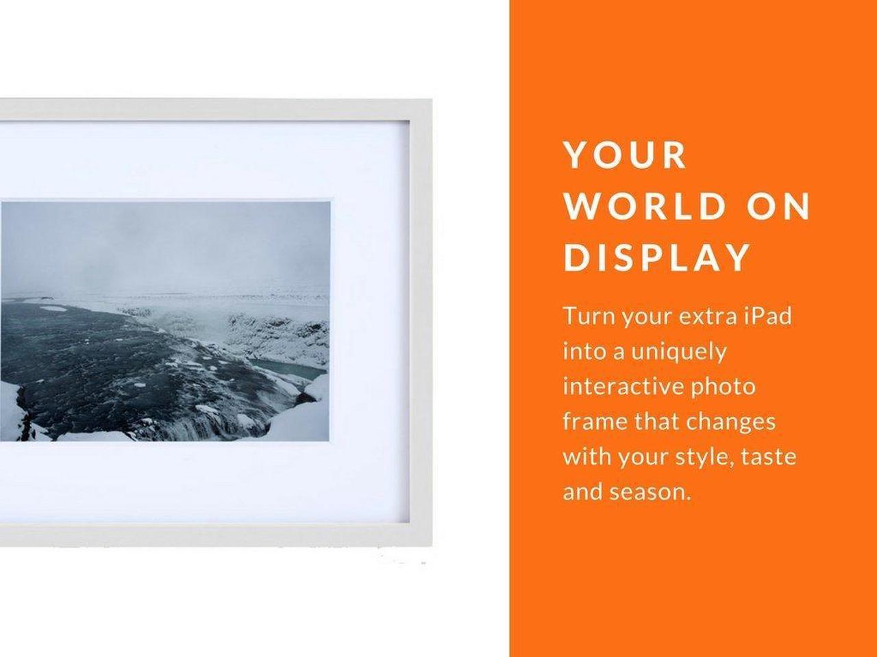 Alt view image 2 of 5 - Iframe iPad Frame | Turn Your iPad Into A Beautiful Interactive Digital Picture Frame | Perfect at Home Or Work | Includes Table Stand and Wall Mount for All 9.7" iPads-Black