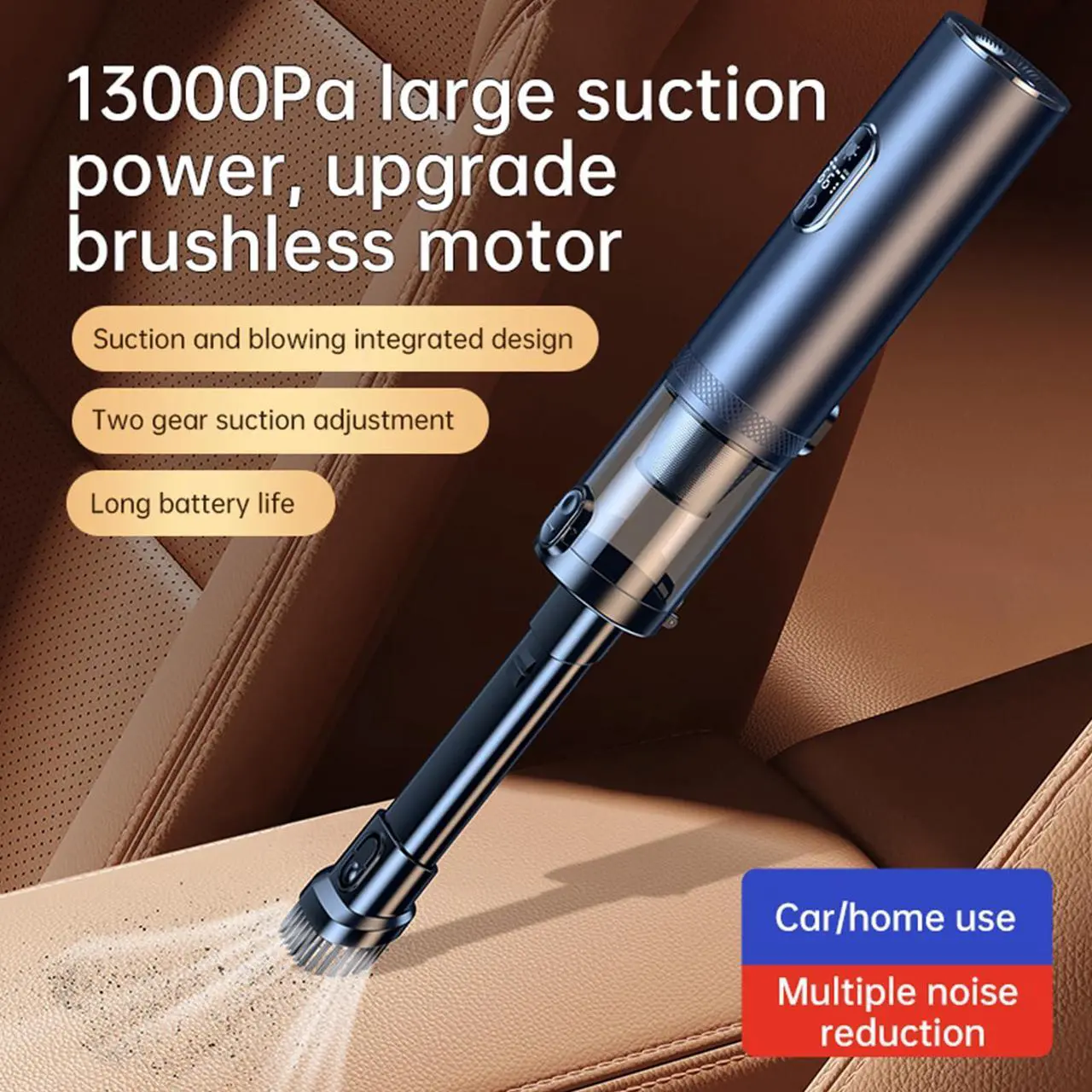 Alt view image 2 of 5 - ZWai Black Color Aluminium Handheld Car Vacuum Cleaner,18000Pa High Suction Cordless Vacuum Cleaner,4 in 1 Wireless Portable Vacuum for Car, Home, Office