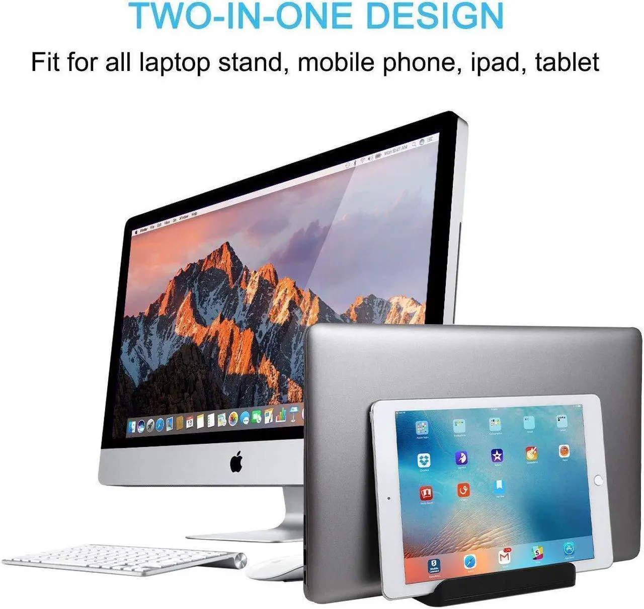 Alt view image 2 of 5 - JARLINK 2 Pack Vertical Laptop Stands Bundle, Desktop Stand Adjustable Laptop Holder (up to 17.3 inches) Compatible with MacBook Pro/Air, Microsoft Surface, Lenovo