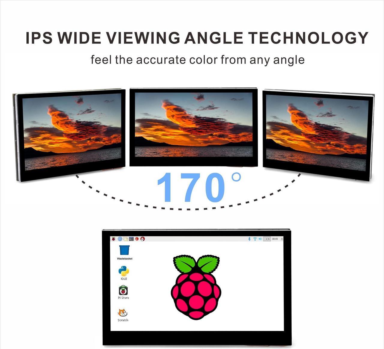 Alt view image 2 of 5 - OSOYOO 4.3 inch IPS LCD Capacitive Touc Screen Display 800x480 DSI Interface for Raspberry Pi 4 3 2 Model B B+ A+