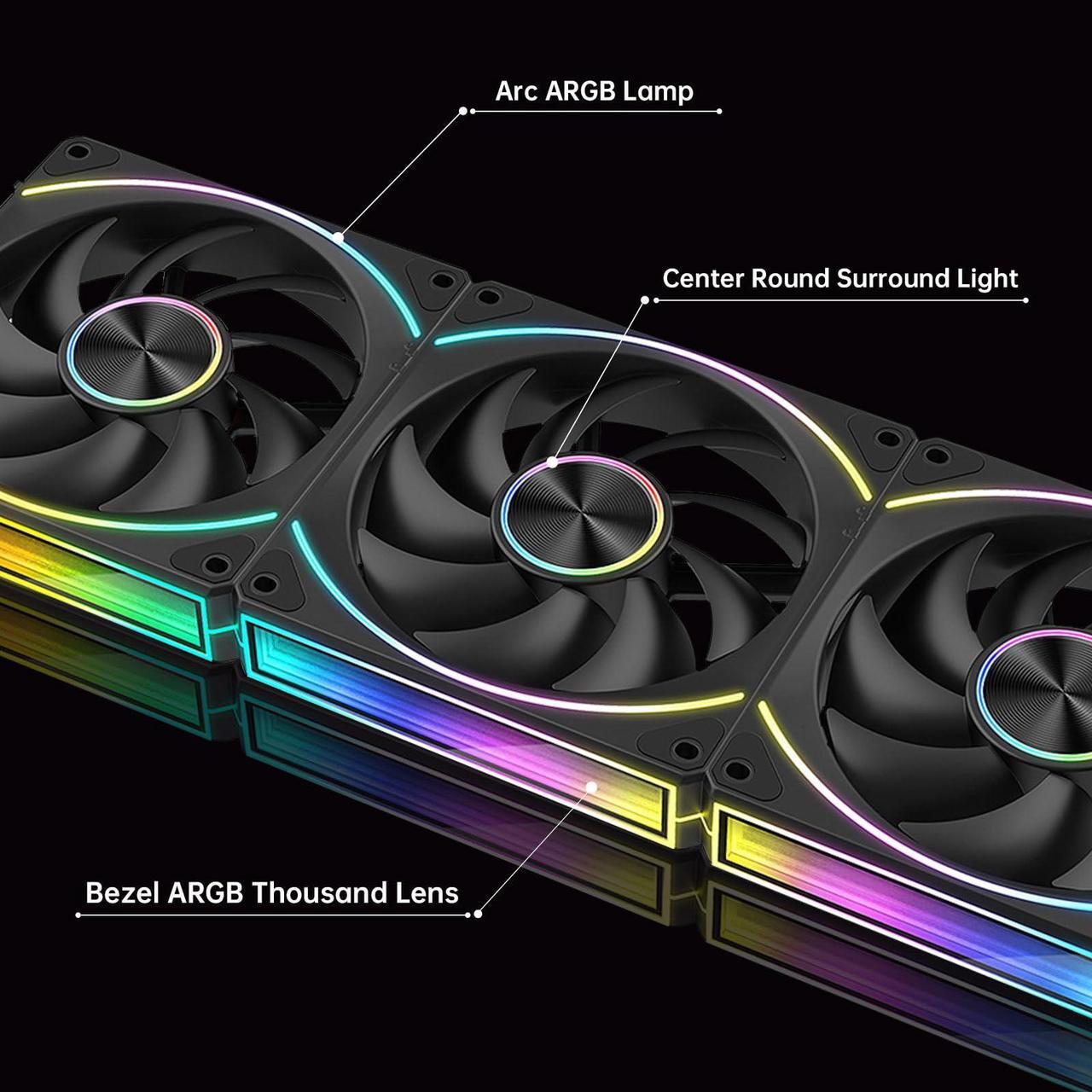 Alt view image 4 of 5 - EY120PRO UNI Fan,Triple Pack 120mm Daisy Chain Pc Fans, Forward 120mm Case Fan Suitable for Computer Case & CPU Cooler.