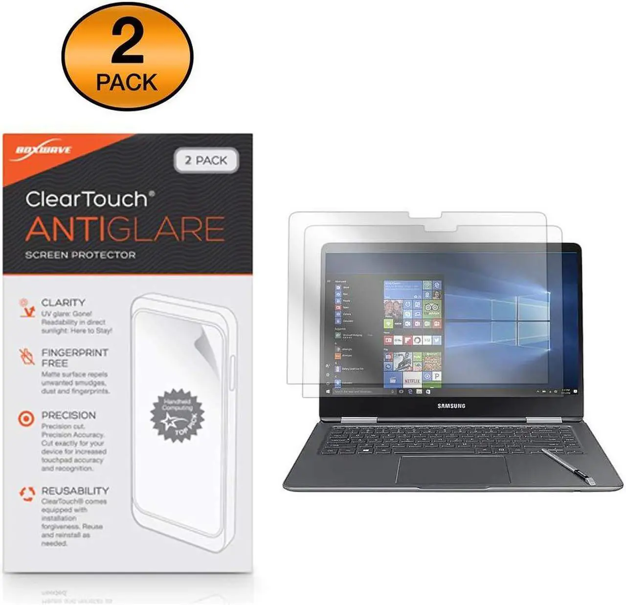 Alt view image 2 of 5 - BoxWave Screen Protector Compatible with Samsung Notebook 9 Pro 15 (NP940X5M) - ClearTouch Anti-Glare (2-Pack), Anti-Fingerprint Matte Film Skin for Samsung Notebook 9 Pro 15 (NP940X5M)