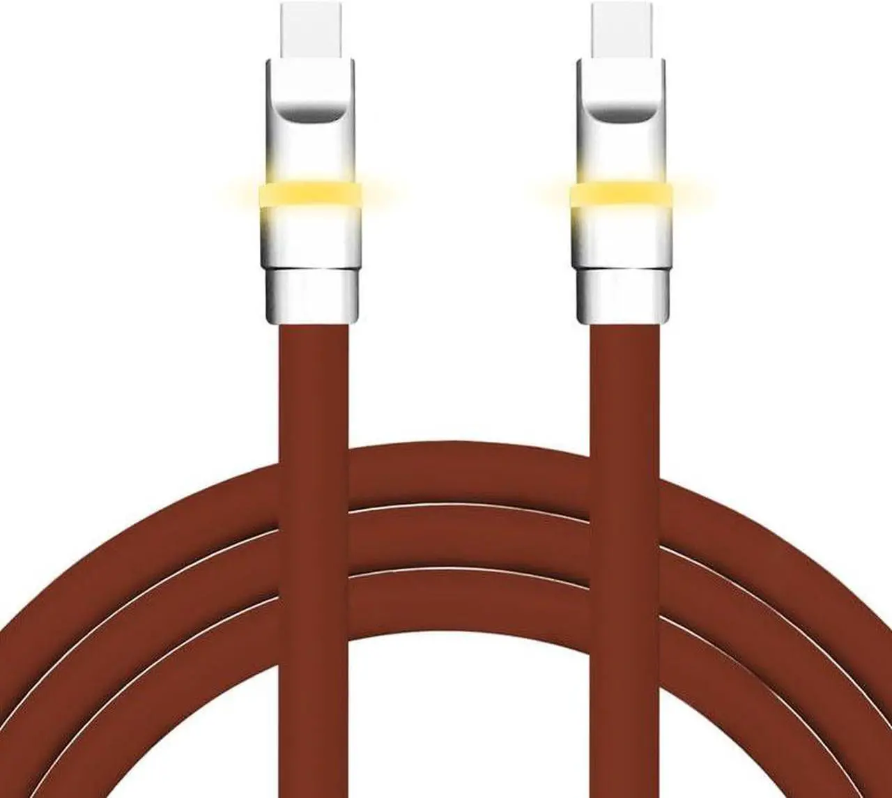 Main image of chubbycable Neon Chubby - Fast Charge Cable with Smart Light RGB Color Gradual Light Up LED USB Charging Cable, Chocolate, Type-C to Type-C, 4.9 FT