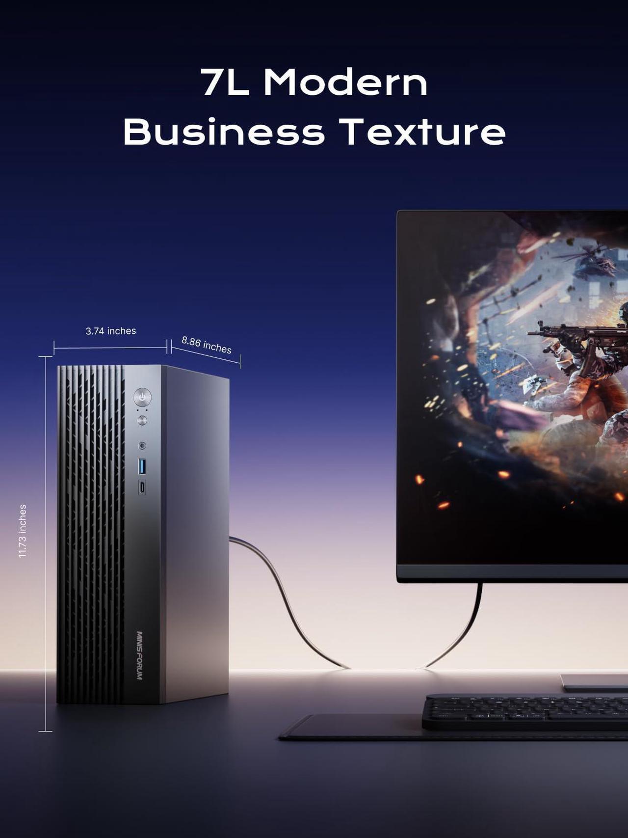 Alt view image 5 of 5 - MINISFORUM 795S7 Barebone with Mini PC, AMD Ryzen 9 7945HX(16 C/32 T,up to 5.4GHz),PCIe 5.0X16,Triple Display USB-C/HDMI2.1/DP1.4,2.5G LAN Mini Computer,M.2 2230 Key E Slot,5xUSB Type-A(NO RAM/SSD/OS)