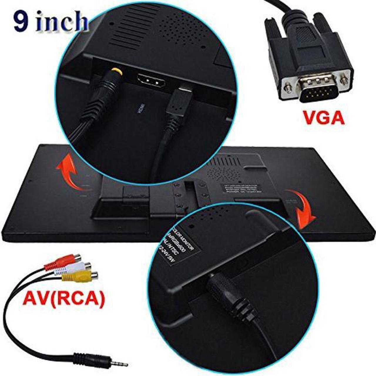 Alt view image 5 of 5 - PONPY 9" Ultra Thin High-Res 1024x600 Color TFT LCD CCTV Video Display Screen HD Portable Touch Button Monitor with AV/VGA/HDMI Input for Security Surveillance Cam (MT406(9" 1024 * 600 LCD))