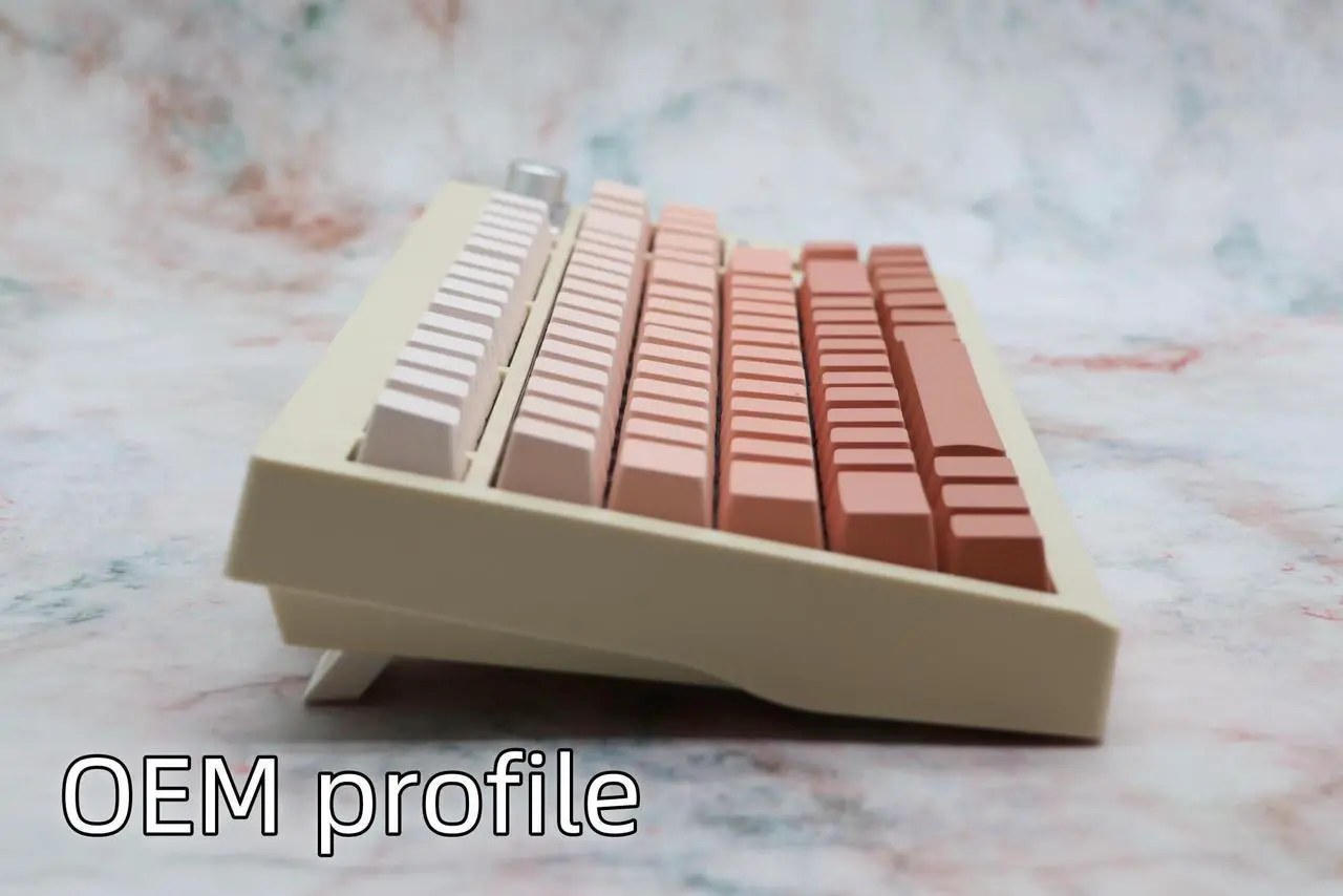 Alt view image 3 of 5 - Cmokifuly Side Printed Keycaps 136 Keys Shine-Through OEM Profile PBT Keycap Set for South-Facing Mechanical Keyboard,Side Print Gradient Color Keycaps (Gradient Orange)