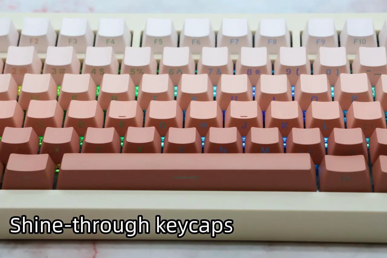 Alt view image 5 of 5 - Cmokifuly Side Printed Keycaps 136 Keys Shine-Through OEM Profile PBT Keycap Set for South-Facing Mechanical Keyboard,Side Print Gradient Color Keycaps (Gradient Orange)