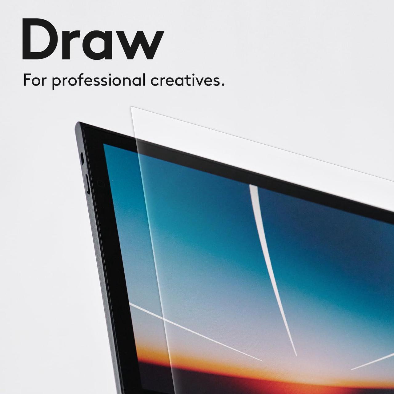 Alt view image 2 of 5 - PENERGY Screen Protector made for Wacom Movink DTH135 - Nano Texture Glass, Paper Feel, Anti Glare, HB Lead Pencil Friction, Scratch Resistant, Matte Finish, Touch Sensitive, Eye Protection, Smudge Re
