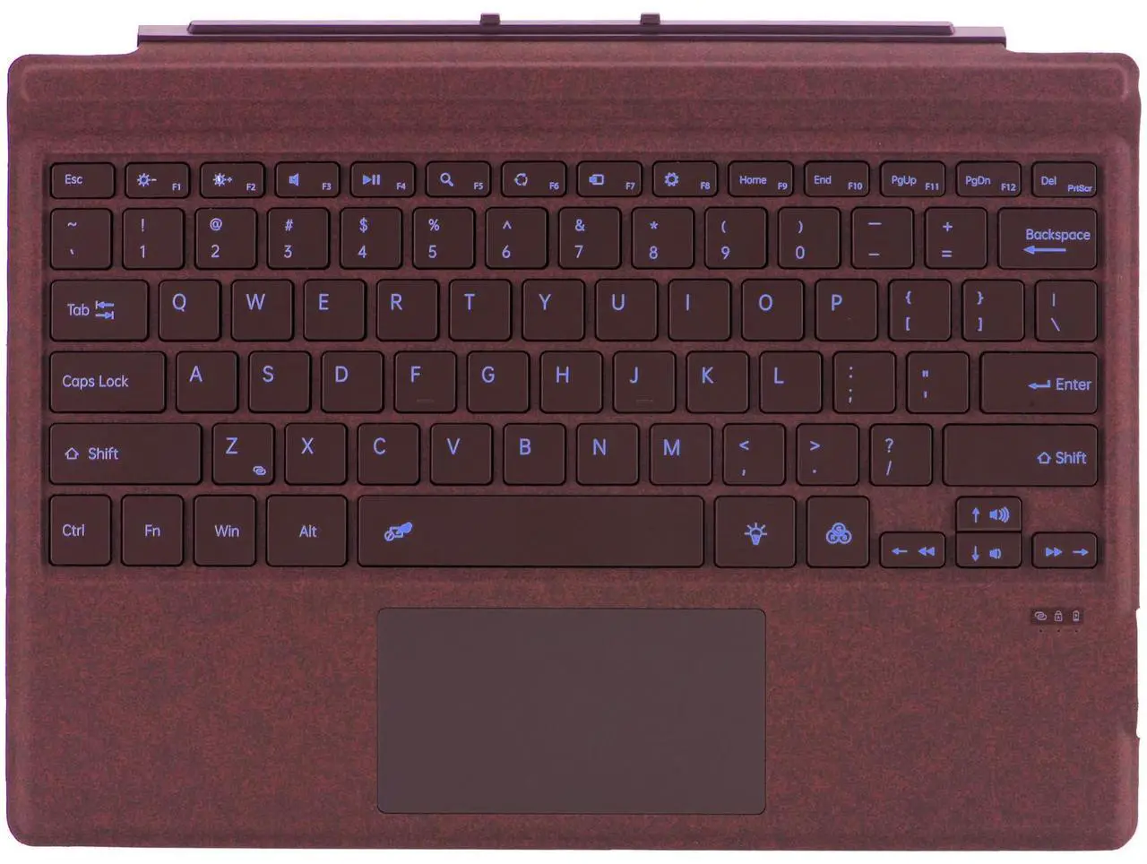 Main image of Zoof Type Cover for Microsoft Surface Pro 7+ / Pro 7 / Pro 6 / Pro 5 / Pro 4 / Pro 3, 12.3 inch, Ultra-Slim Wireless 7 Color Backlit Tablet Keyboard, Multi Touchpad Bluetooch (Burgundy with Backlit)