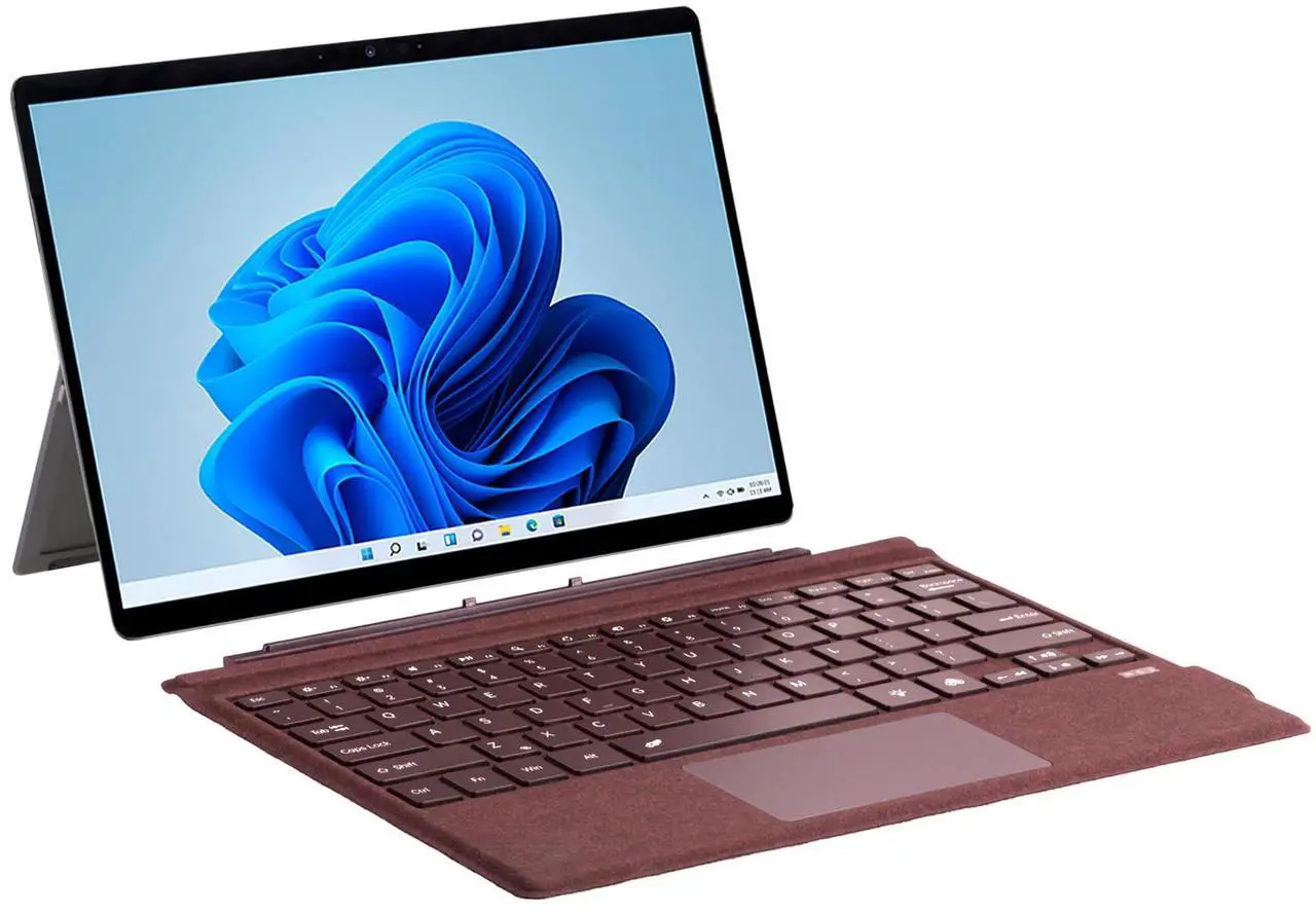 Alt view image 5 of 5 - Zoof Type Cover for Microsoft Surface Pro 7+ / Pro 7 / Pro 6 / Pro 5 / Pro 4 / Pro 3, 12.3 inch, Ultra-Slim Wireless 7 Color Backlit Tablet Keyboard, Multi Touchpad Bluetooch (Burgundy with Backlit)