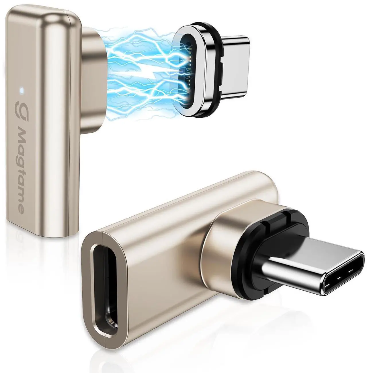 Alt view image 2 of 5 - 240W Magnetic Right Angle Adapter with 24Pin 4Pack Type-C Tips