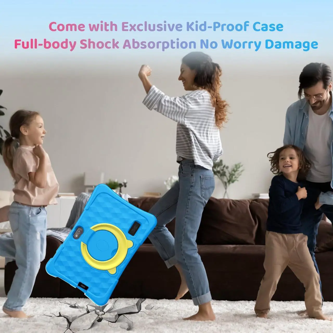 Alt view image 5 of 5 - Kids Tablet, 7 inch Android 15 Tablet for Kids, 8GB+32GB 1TB Expand, Quad-Core Toddler Tablets with Shockproof Case, BT5.0, WiFi 5, Parental Control, Games, Dual Camera (Sky Blue)