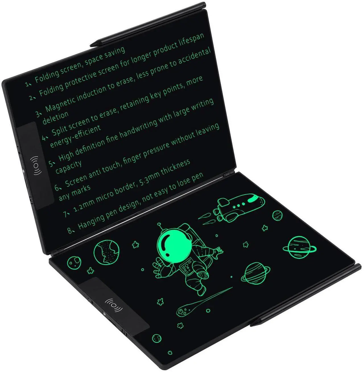 Main image of 14.3 Inch Foldable LCD Writing Tablet - Rechargeable Digital Notepad for Adults, Dual Screen Reusable Electronic Notebook for Notes, Paperless Ewriter with Pen for Work & Travel