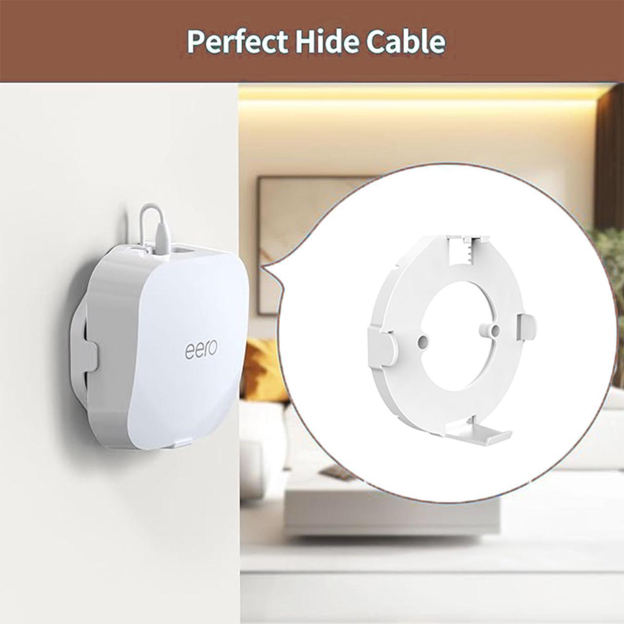Alt view image 5 of 5 - Professional Wall Mount for eero Pro 6/6E - Enhanced Cooling Design, Zero Signal Loss, Power Cable Management, Complete Installation Kit! (2 Pack)