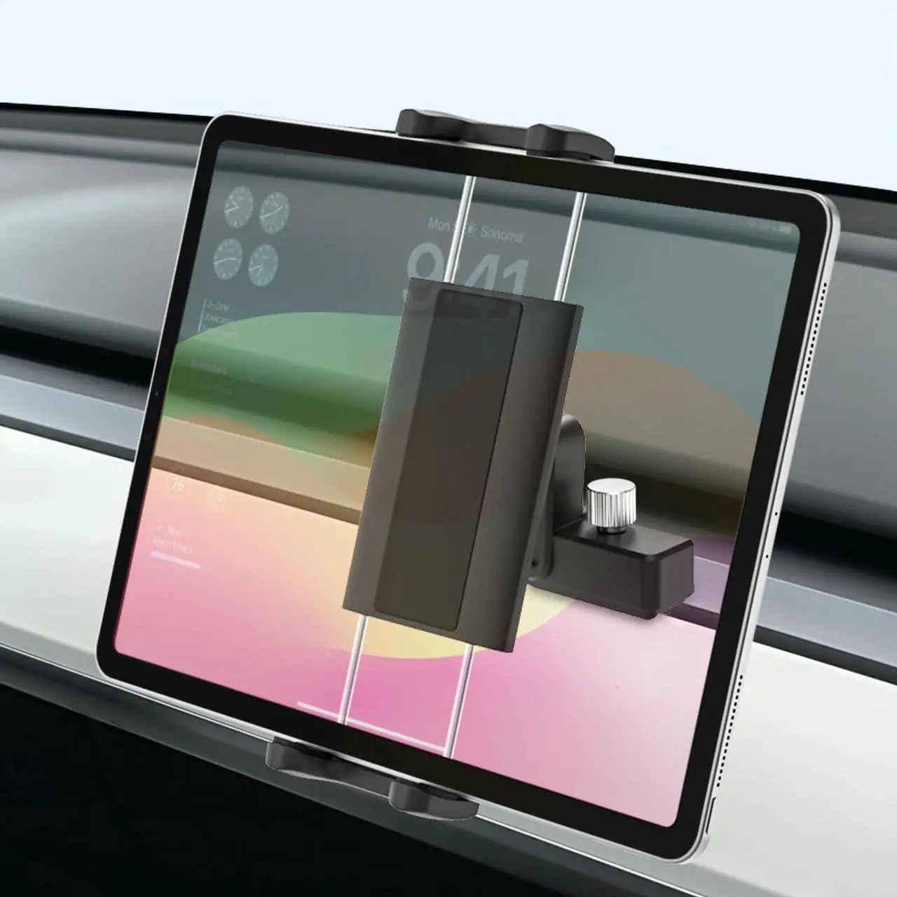 Main image of Dosvsi Tesla Tablet Mount for Passenger, Tesla Model Y/ 3 Co-Pilot Tablet Holder for Air Vent, [Anti-Shake - 6 Hooks Clip] Tesla Road Trip Essentials for iPad Pro Air Mini, Galaxy Tab, 4-13" Devices