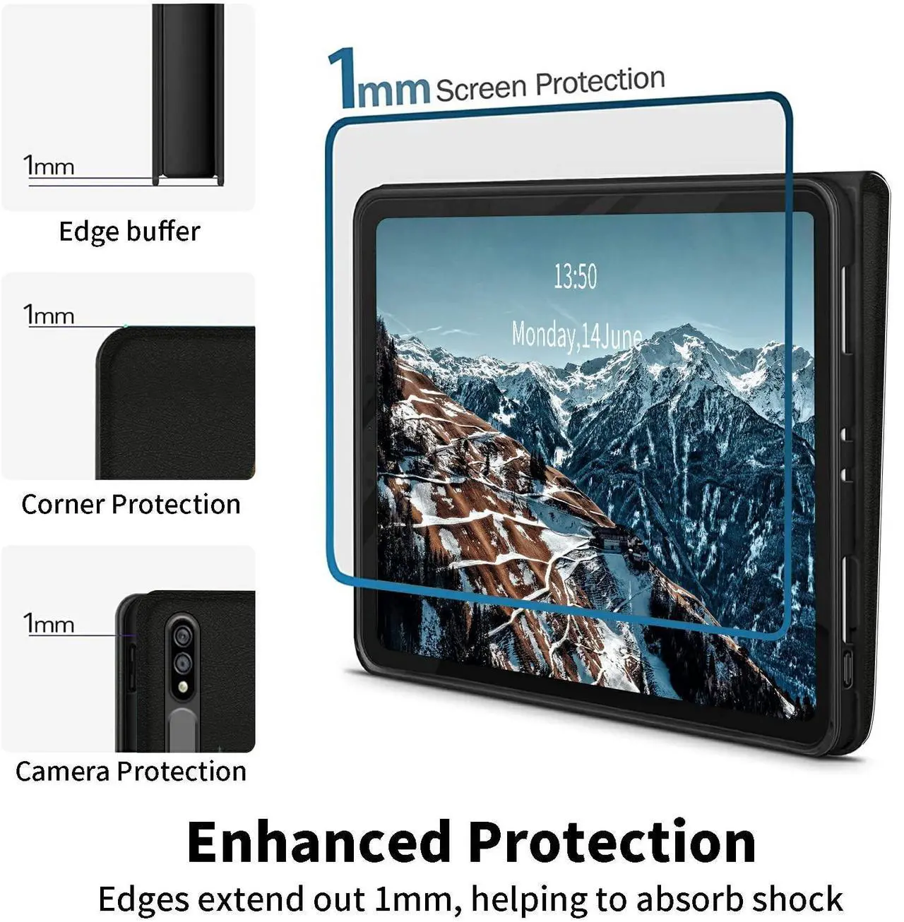 Alt view image 4 of 5 - Case for Samsung Galaxy Tab S8 Plus 2022/ Tab S7 FE 5G 2021/ Tab S7 Plus 2020 Tablet 12.4 Inch, Premium PU Leather Case Ultra Slim Fit Shockproof Stand Folio Cover, Shining Flower