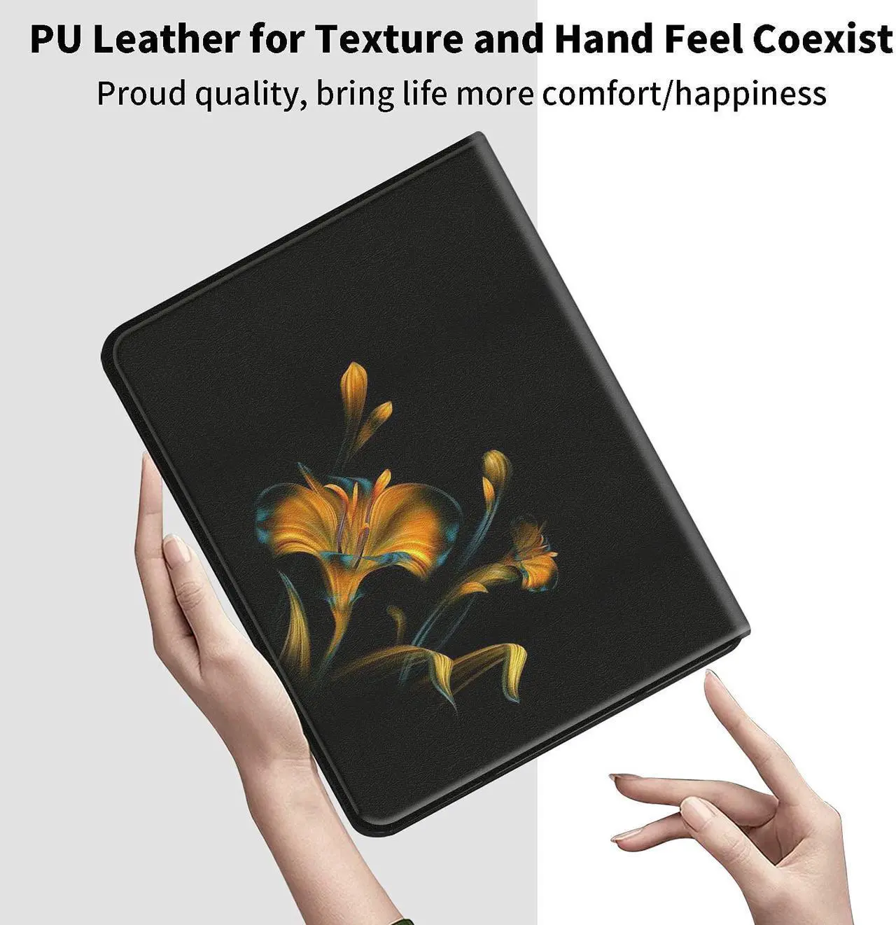 Alt view image 5 of 5 - Case for Samsung Galaxy Tab S8 Plus 2022/ Tab S7 FE 5G 2021/ Tab S7 Plus 2020 Tablet 12.4 Inch, Premium PU Leather Case Ultra Slim Fit Shockproof Stand Folio Cover, Shining Flower