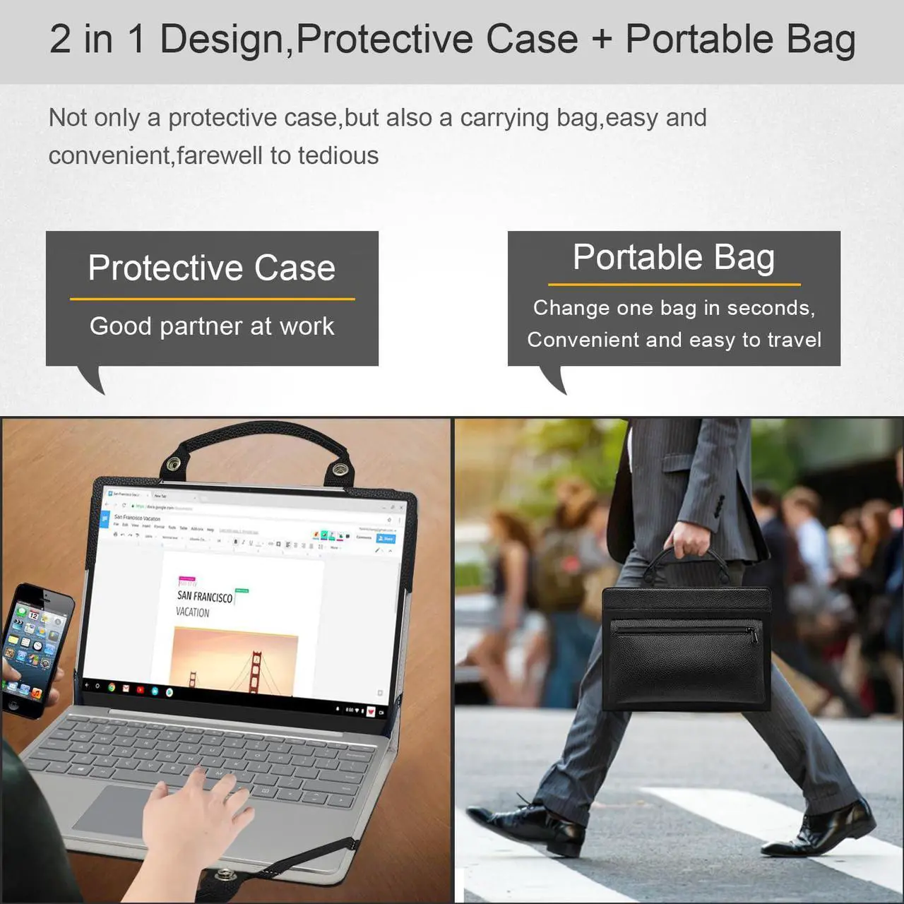 Alt view image 2 of 5 - Laptop Case Cover Sleeve for Samsung Galaxy Book2 Pro 13 NP930XED NP930XED-KA1US NP930XED-KF1US with Portable Bag with Bag Handle,Black
