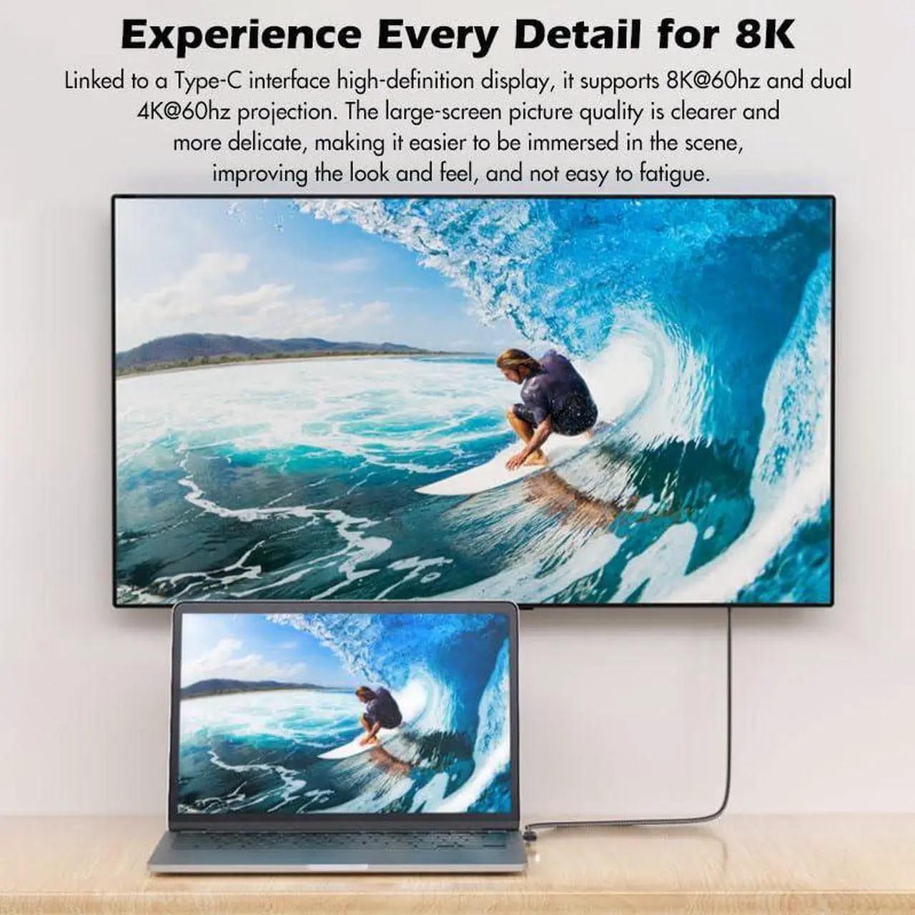 Alt view image 5 of 5 - VEBNER 6-Foot USB4 Cable Compatible with Thunderbolt 3, Thunderbolt 4 and USB-C - Supports 8K HD Display, 40gbps Data Transfer, 240W Charging - 90-Degree Right Angle USB-C