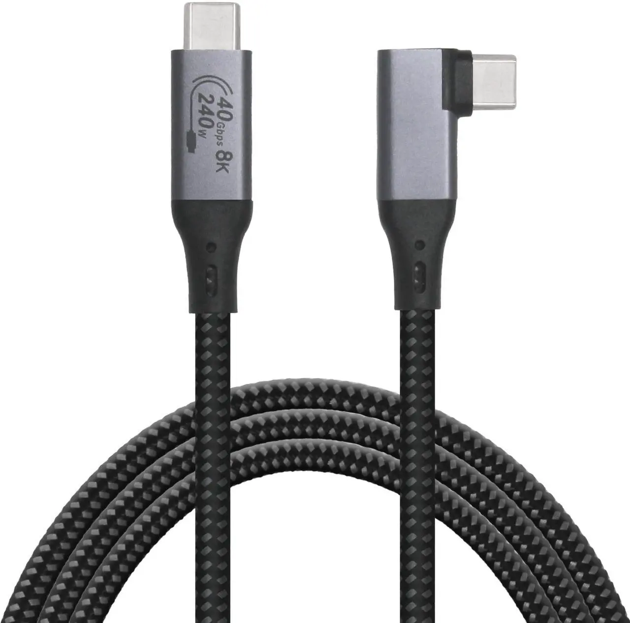 Alt view image 3 of 5 - VEBNER 6-Foot USB4 Cable Compatible with Thunderbolt 3, Thunderbolt 4 and USB-C - Supports 8K HD Display, 40gbps Data Transfer, 240W Charging - 90-Degree Right Angle USB-C