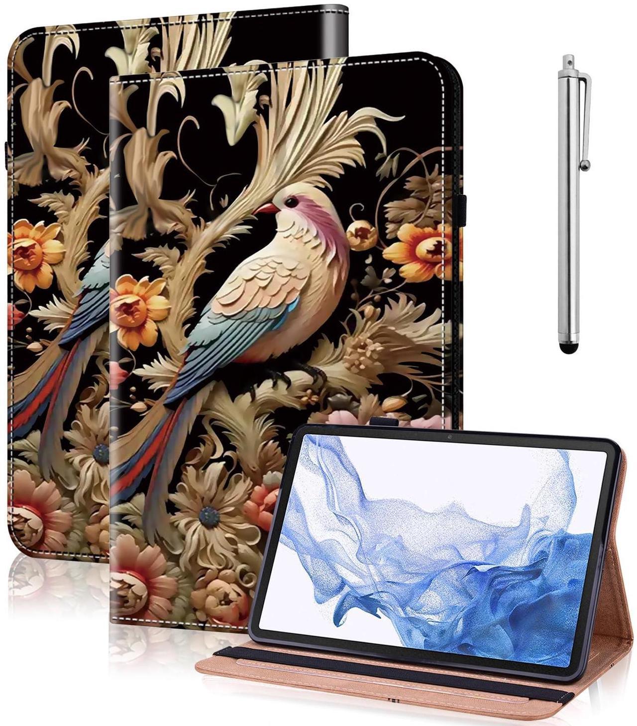 Main image of VODEFOX Case for Kindle Fire HD 8 & 8 Plus Tablet (12th/10th Generation,2024/2022/2020),Folio Slim Fit Stand PU Leather Wallet Shockproof Cover for Fire HD 8 Tablet 8 Inch- Flower Birds
