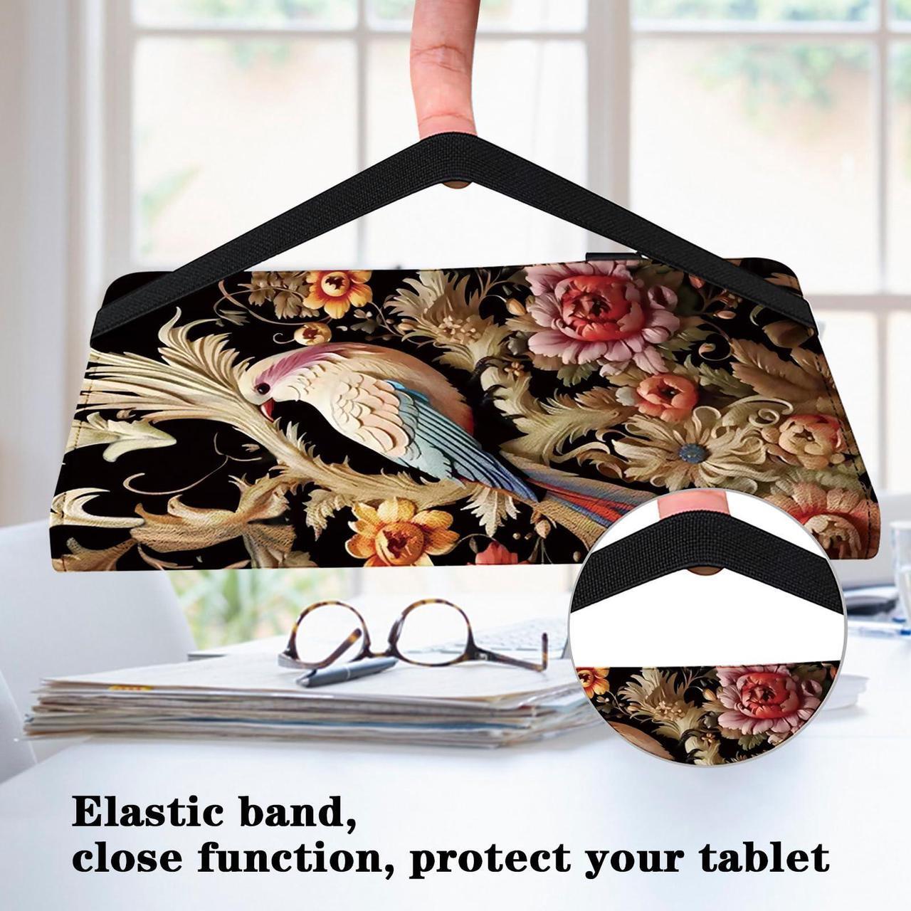 Alt view image 4 of 5 - VODEFOX Case for Kindle Fire HD 8 & 8 Plus Tablet (12th/10th Generation,2024/2022/2020),Folio Slim Fit Stand PU Leather Wallet Shockproof Cover for Fire HD 8 Tablet 8 Inch- Flower Birds