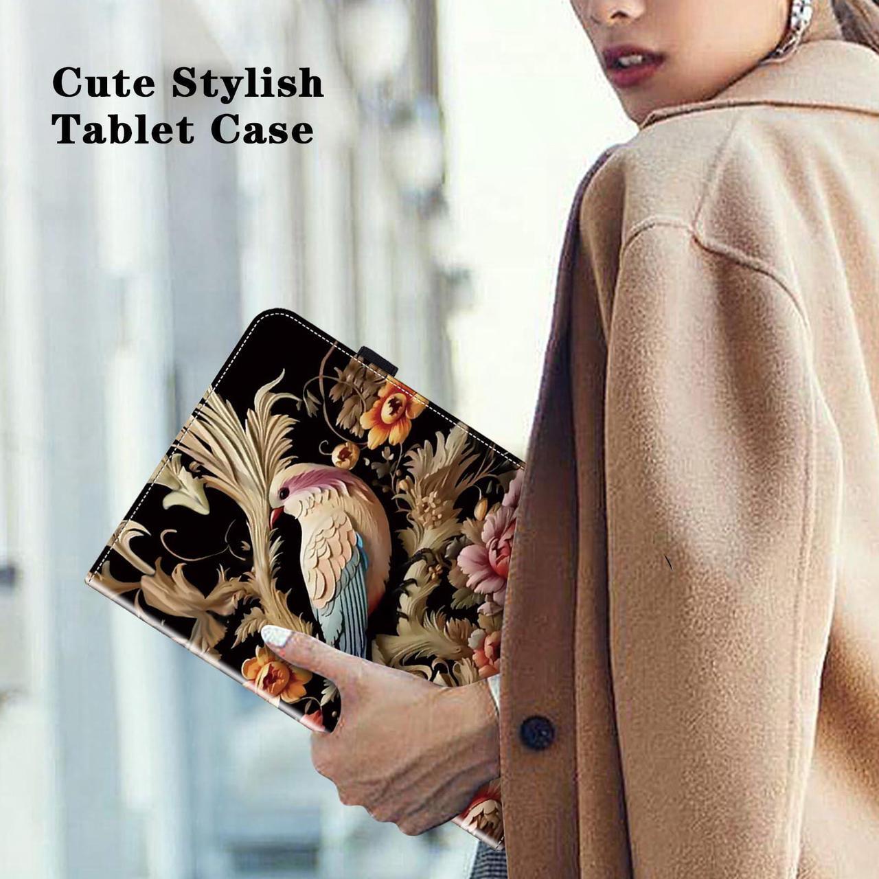Alt view image 5 of 5 - VODEFOX Case for Kindle Fire HD 8 & 8 Plus Tablet (12th/10th Generation,2024/2022/2020),Folio Slim Fit Stand PU Leather Wallet Shockproof Cover for Fire HD 8 Tablet 8 Inch- Flower Birds