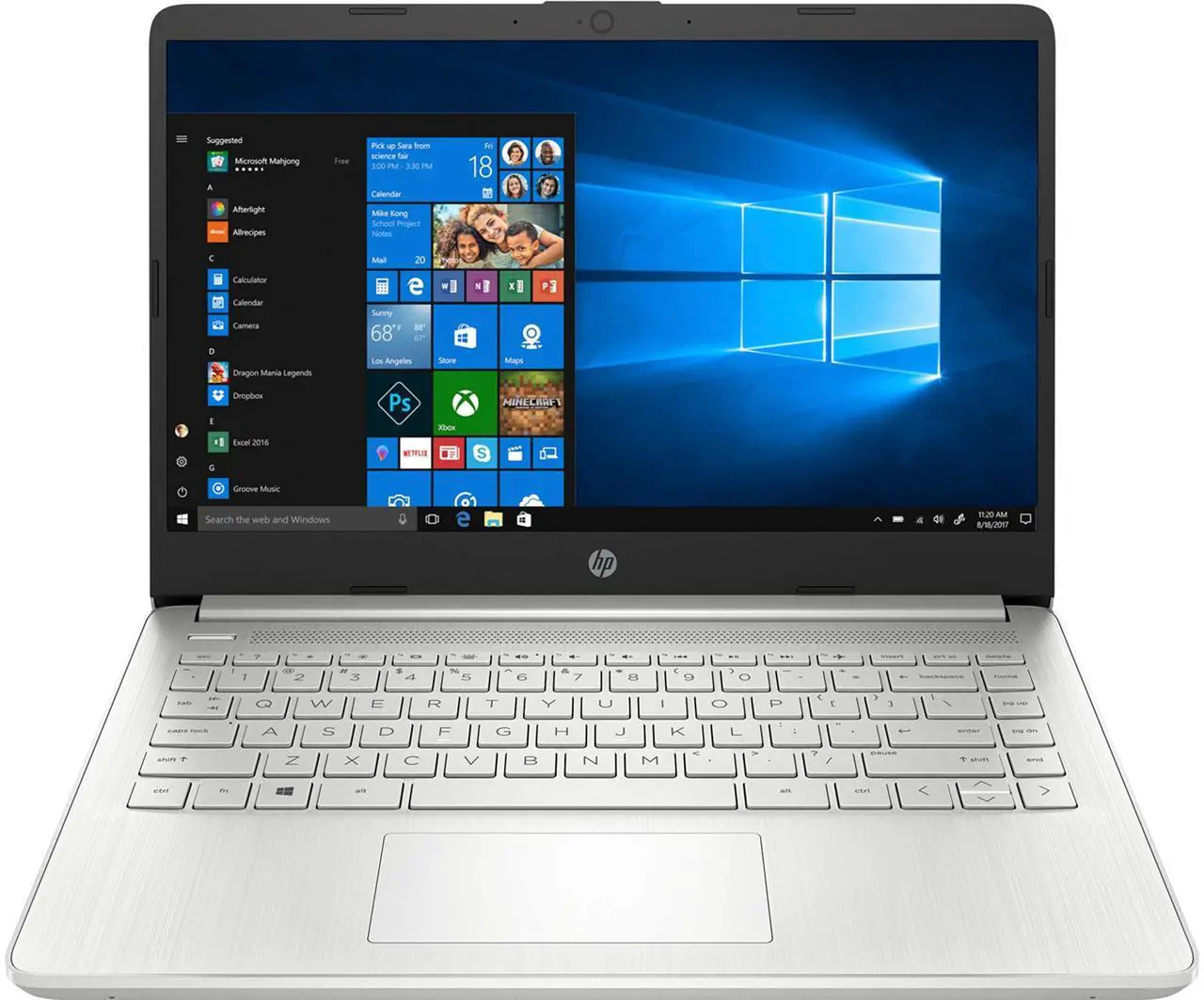 Main image of HP 14 Series 14" HD SVA BrightView WLED-Backlit Laptop, Intel 10th Gen Core i3-1005G1 up to 3.4GHz, 4GB DDR4, 128GB SSD, USB 3.1-C, Webcam, 802.11ac, Bluetooth, HDMI, Windows 10 Home in S Mode