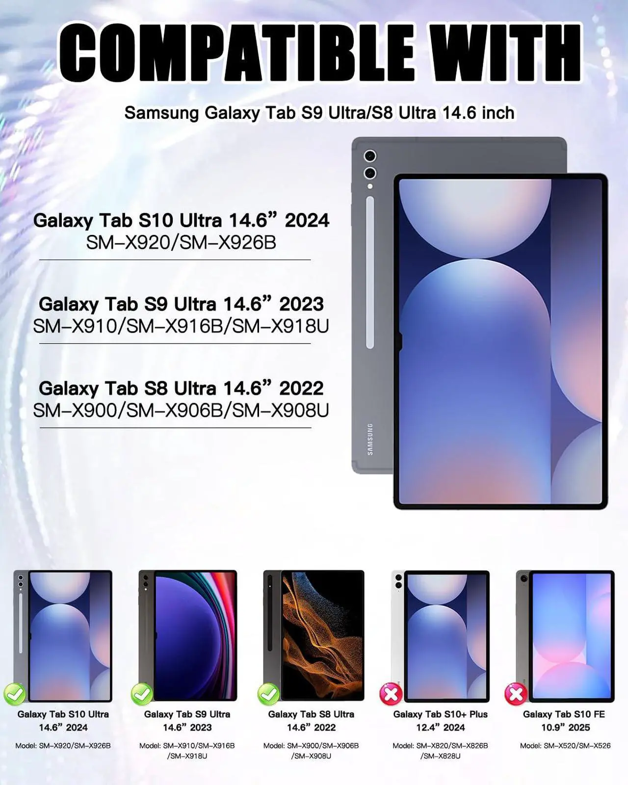 Alt view image 2 of 5 - BRAECN Case for Samsung Galaxy Tab S10 Ultra/S9 Ultra/S8 Ultra 14.6 2024/2023/2022 SM-X920/X926B/X910/X900, Heavy Duty Silicone Cover with S Pen Holder, Handle Strip, Kickstand, Shoulder Strap, Black