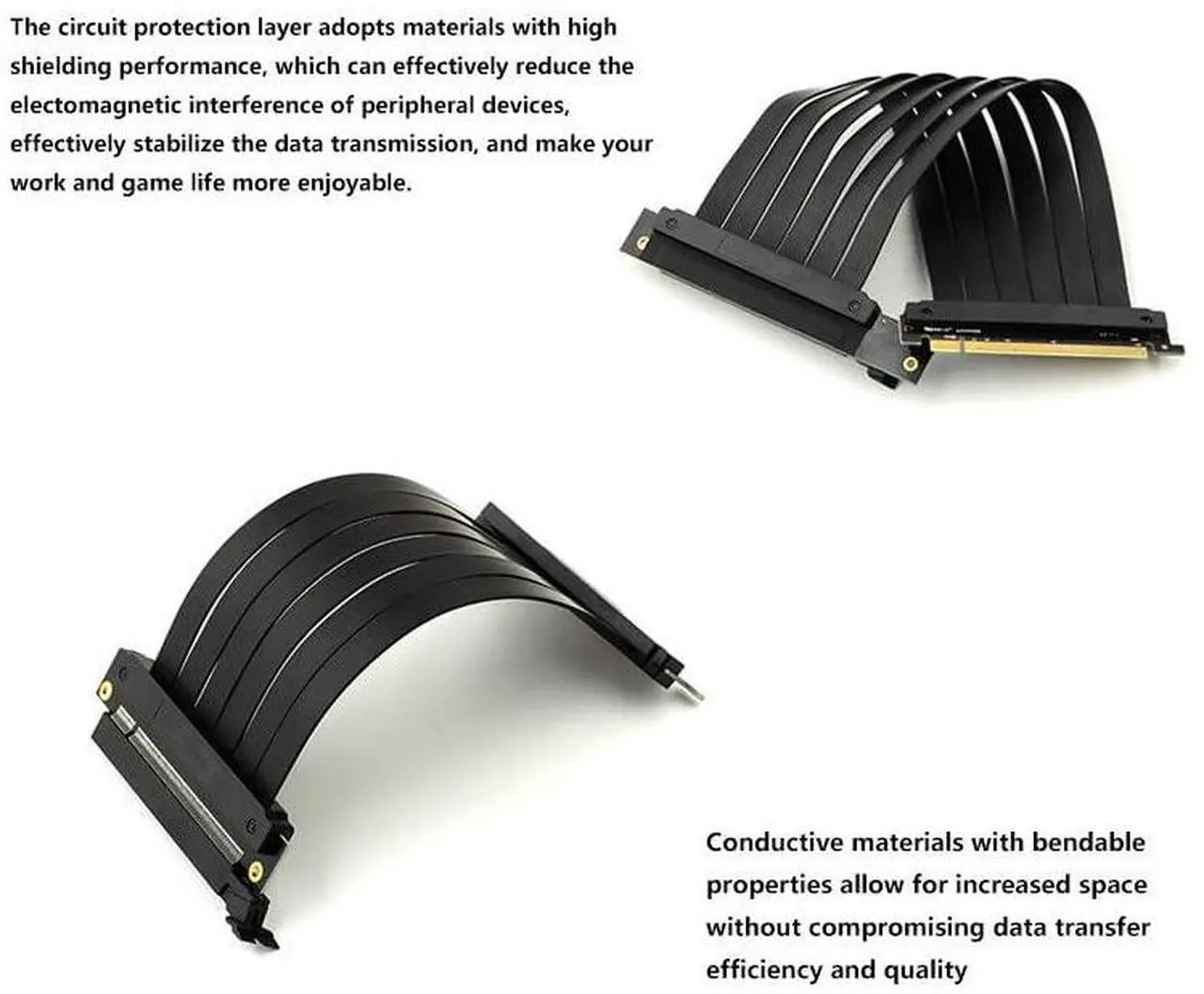 Alt view image 3 of 5 - lilila-ree Graphics Card GPU Vertical Full Speed PCI-E 4.0 x16 Riser Cable High Speed Gen4 Flexible Extender Riser Cable Extension Port 90 Degree Adapter (200mm)