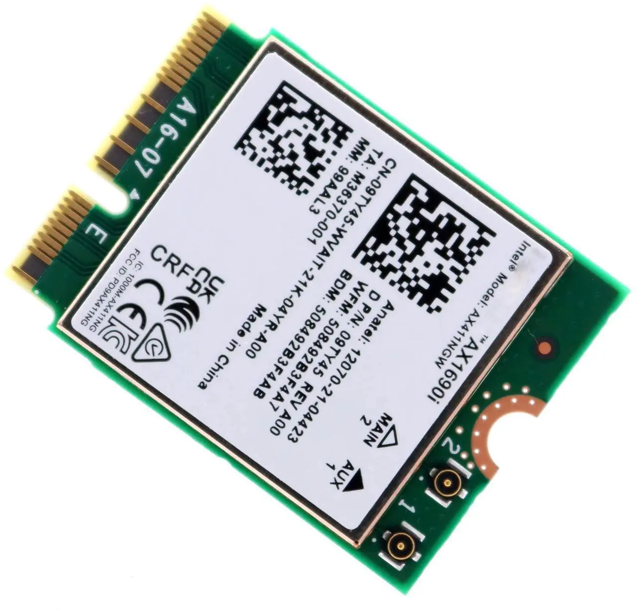 Alt view image 2 of 3 - Deal4GO 1690i AX411NGW 802.11AX 6GHz Wi-Fi 6E M.2 CNVio2 Tri Band 2.4Gbps Wireless WiFi Adapter w/Bluetooth 5.3 9TY45 for Intel AX411 Windows 10/11