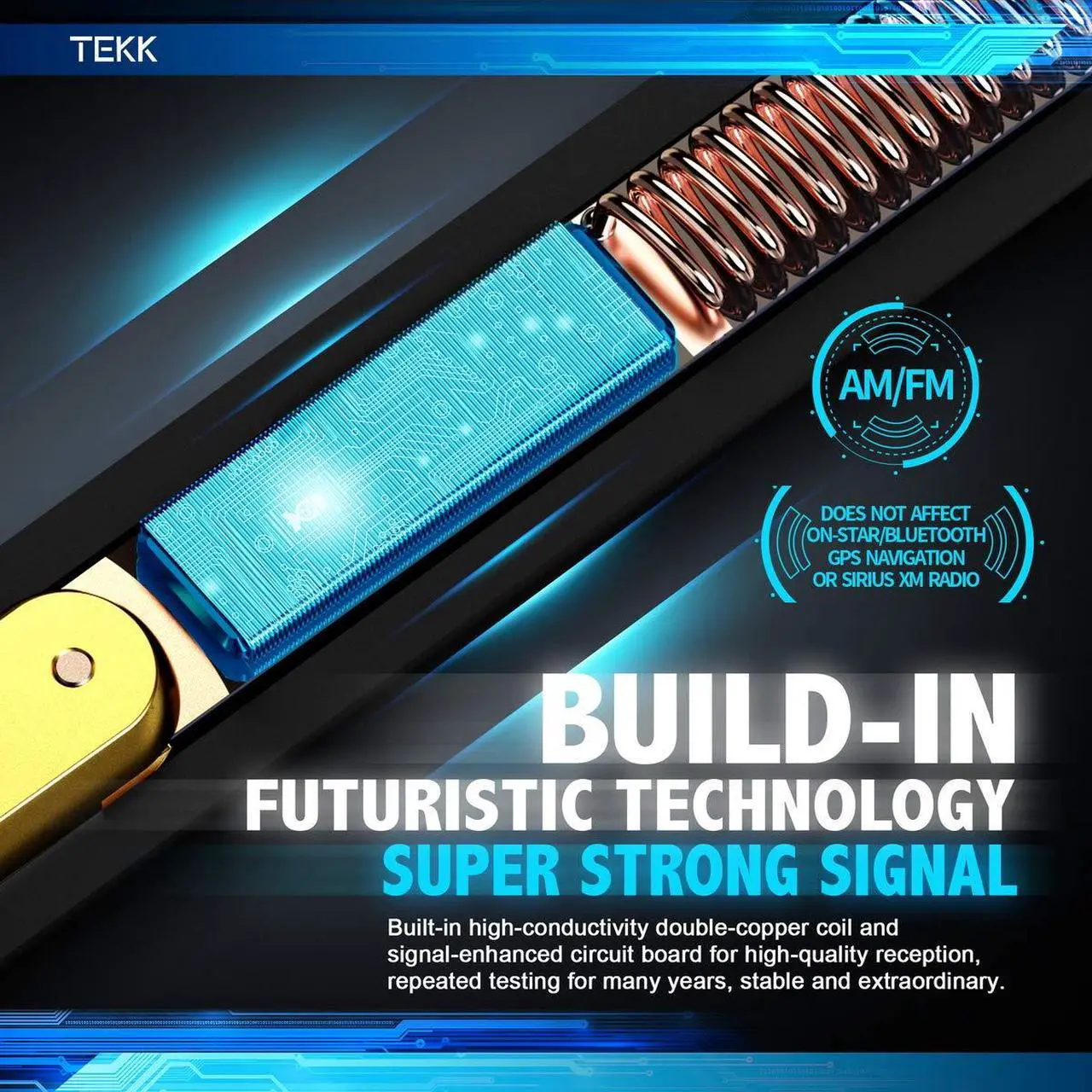 Alt view image 2 of 5 - Tekk Short Antenna Compatible with Ford Raptor 2010-2023 / Designed for Optimized FM/AM Reception / 4.8 Inches