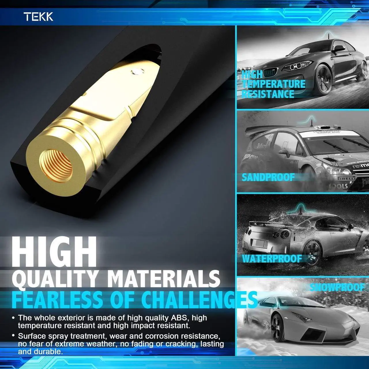 Alt view image 3 of 5 - Tekk Short Antenna Compatible with Ford Raptor 2010-2023 / Designed for Optimized FM/AM Reception / 4.8 Inches